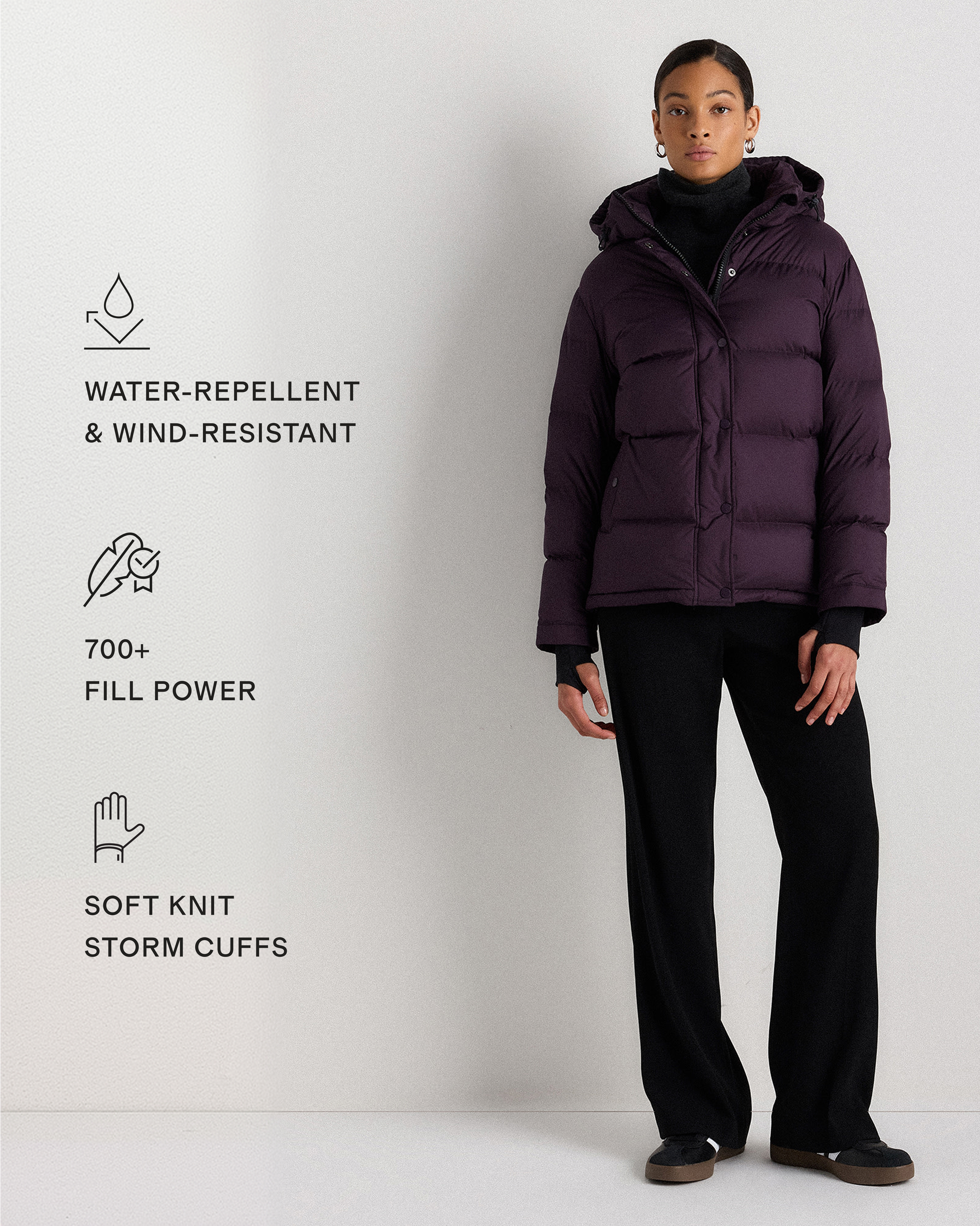 Responsible Down Puffer Jacket in Deep Orchid Purple