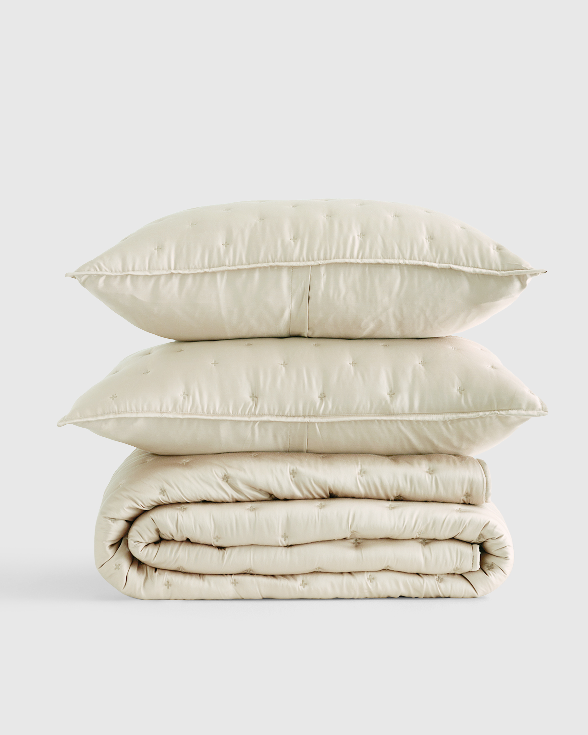 Ivory Bamboo Dream Quilt Set