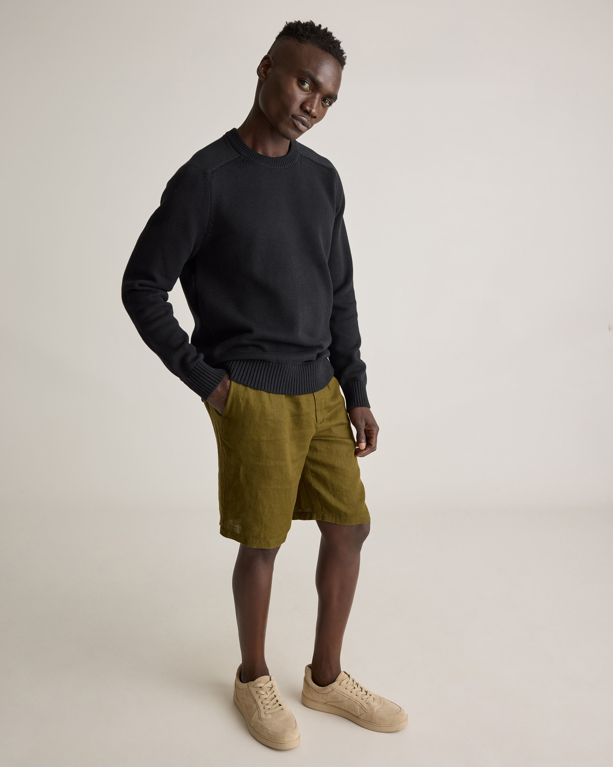 スウェット・トレーナー Stone  Crewneck Sweatshirt In Brushed Organic Cotton Stone Midweight Organic Sweatshirt | Sahara Boston