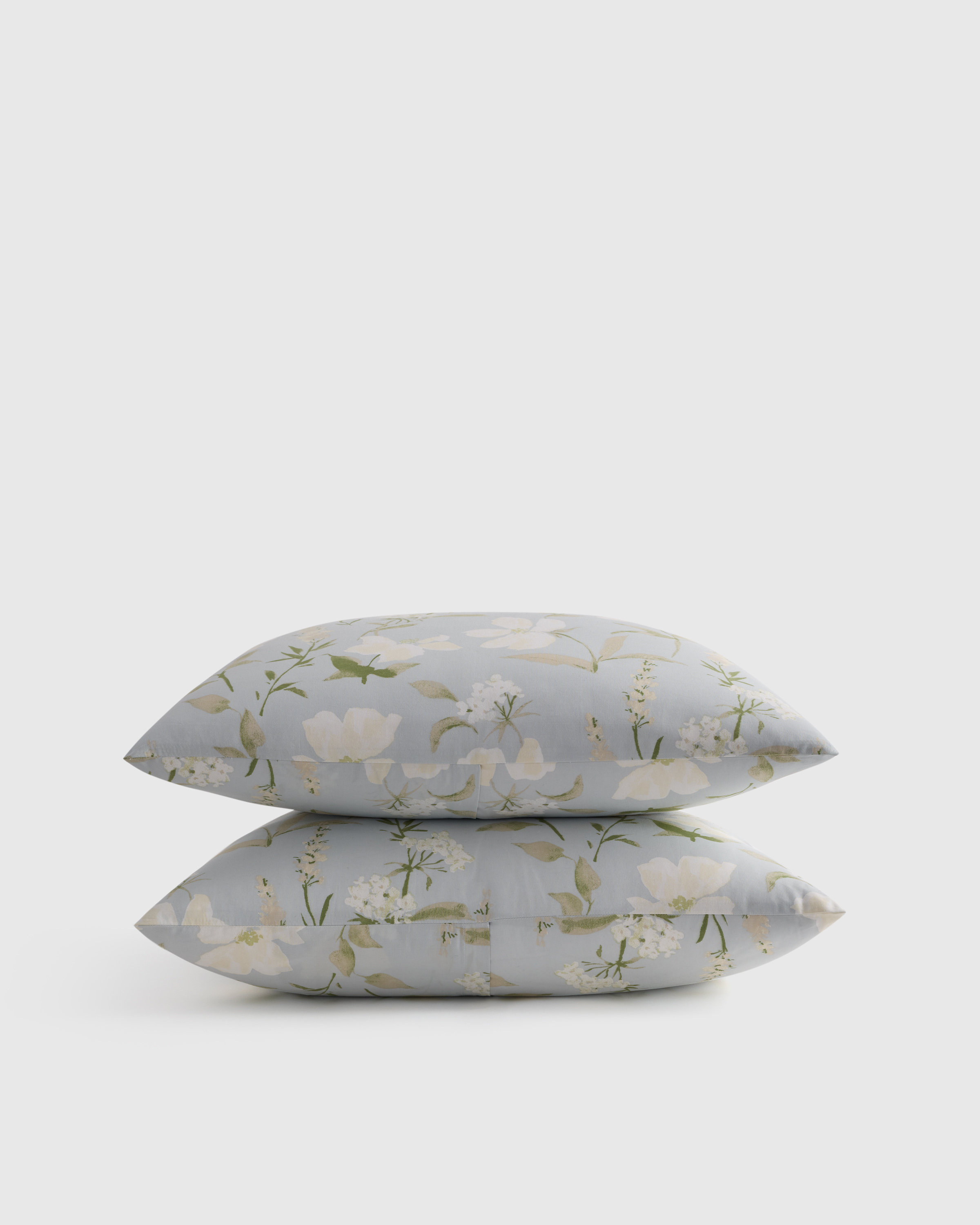 Blue Garden Classic Organic Percale Sham Set