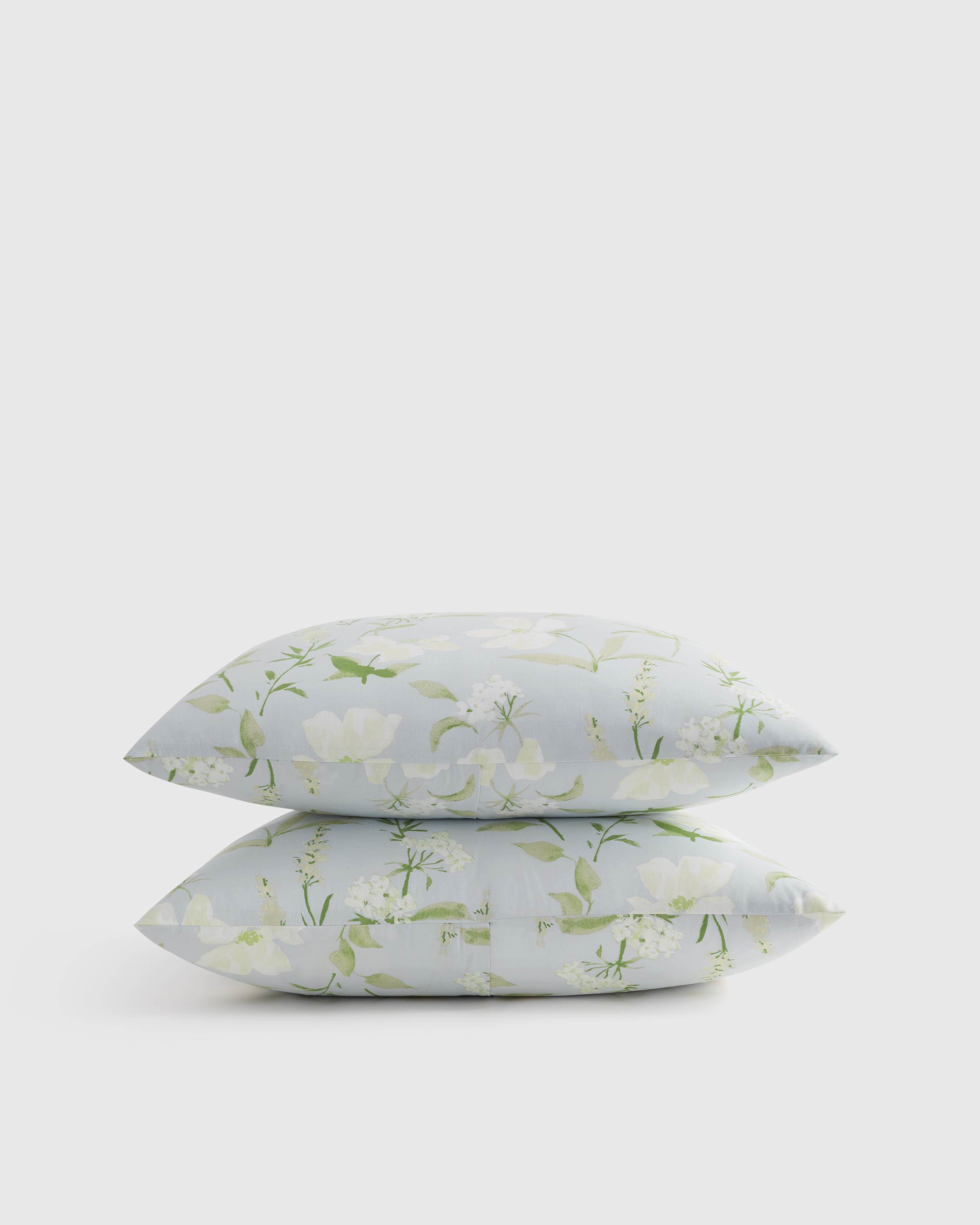 Blue Garden Classic Organic Percale Sham Set