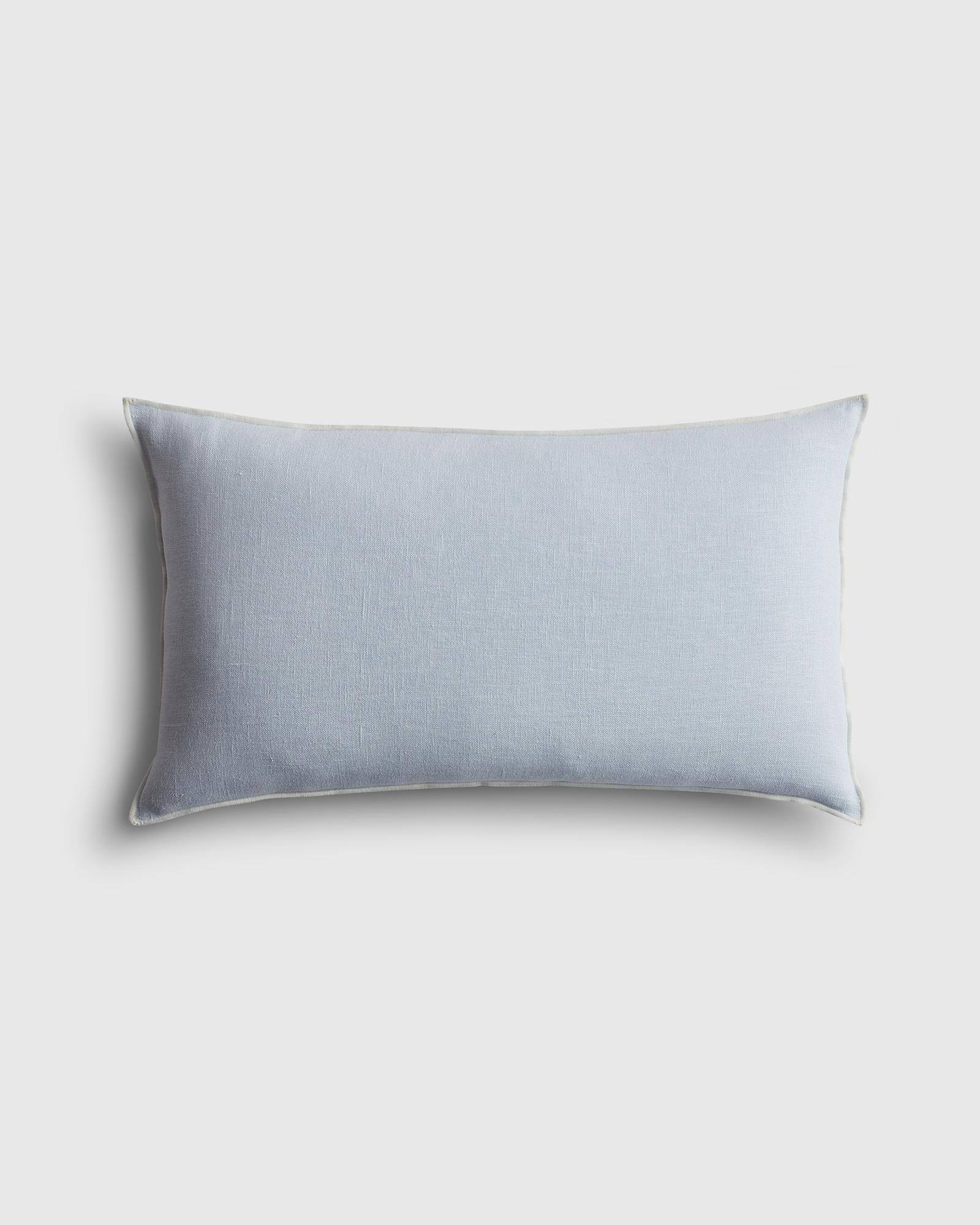 Mist/Ivory Contrast European Linen Pillow Cover