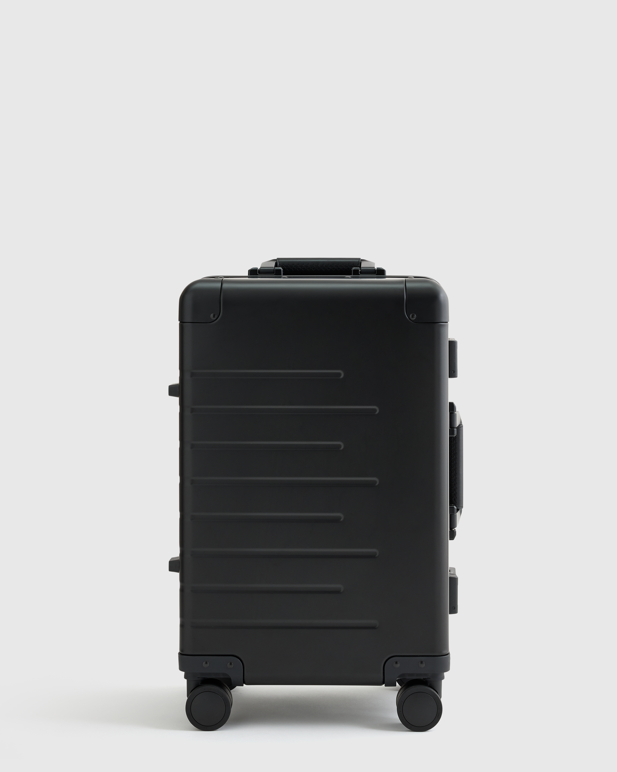 Black Aluminum Carry-On Suitcase 