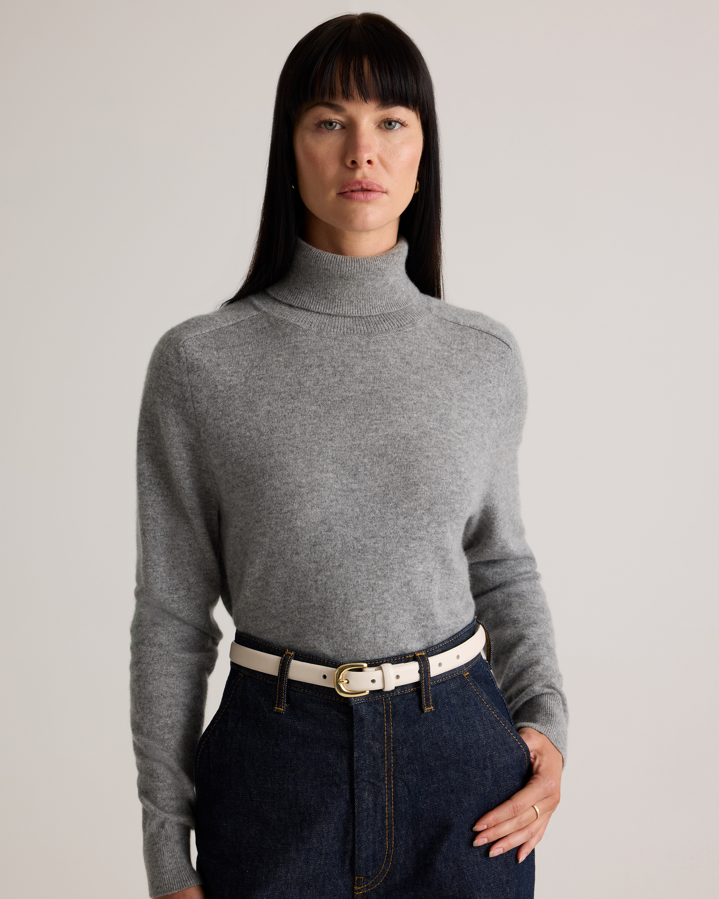 NWT Quince Sofia European Leather Skinny Belt in Bone Sz S Sofia European Leather Skinny Belt main image 3