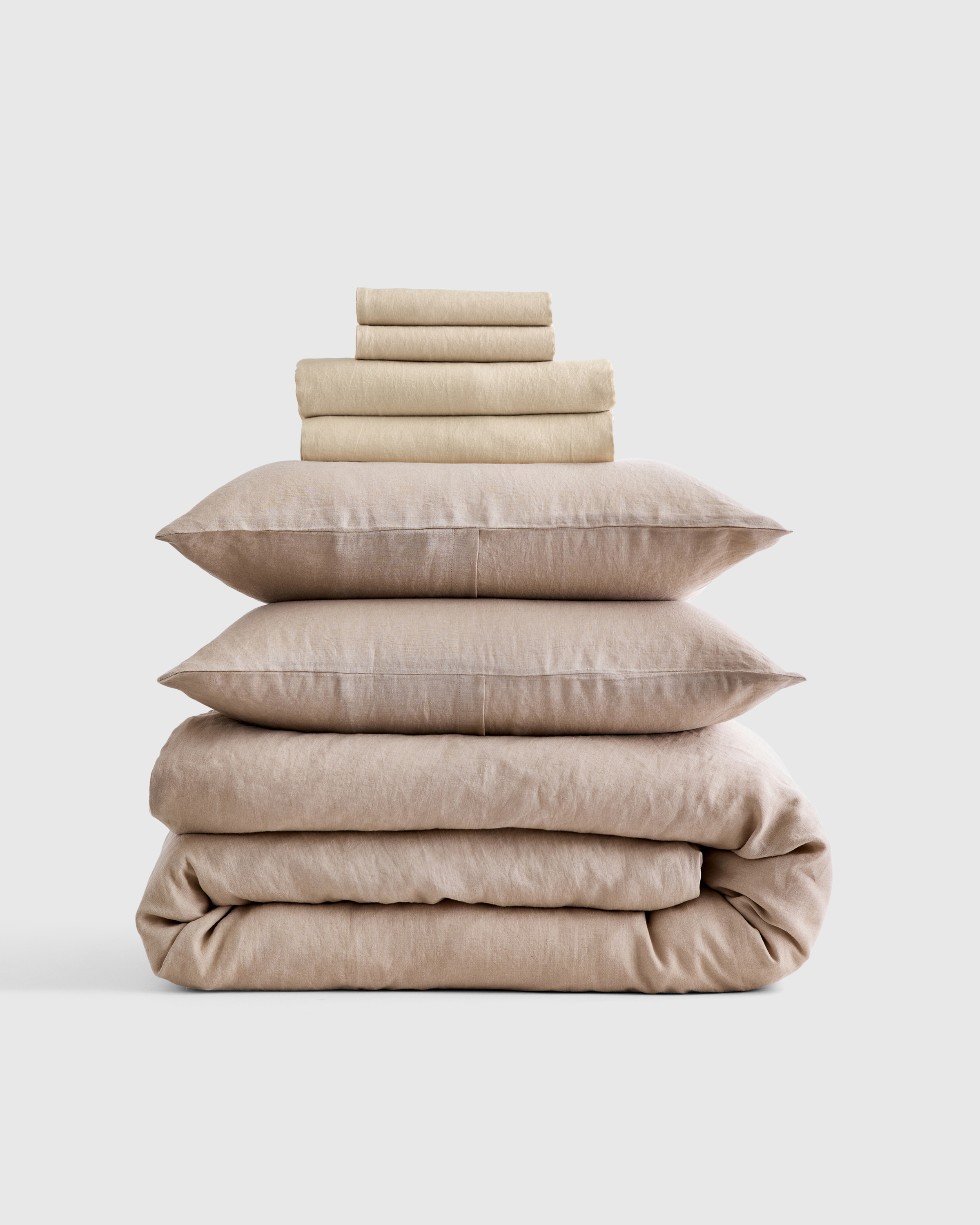 Toffee European Linen Deluxe Bedding Bundle