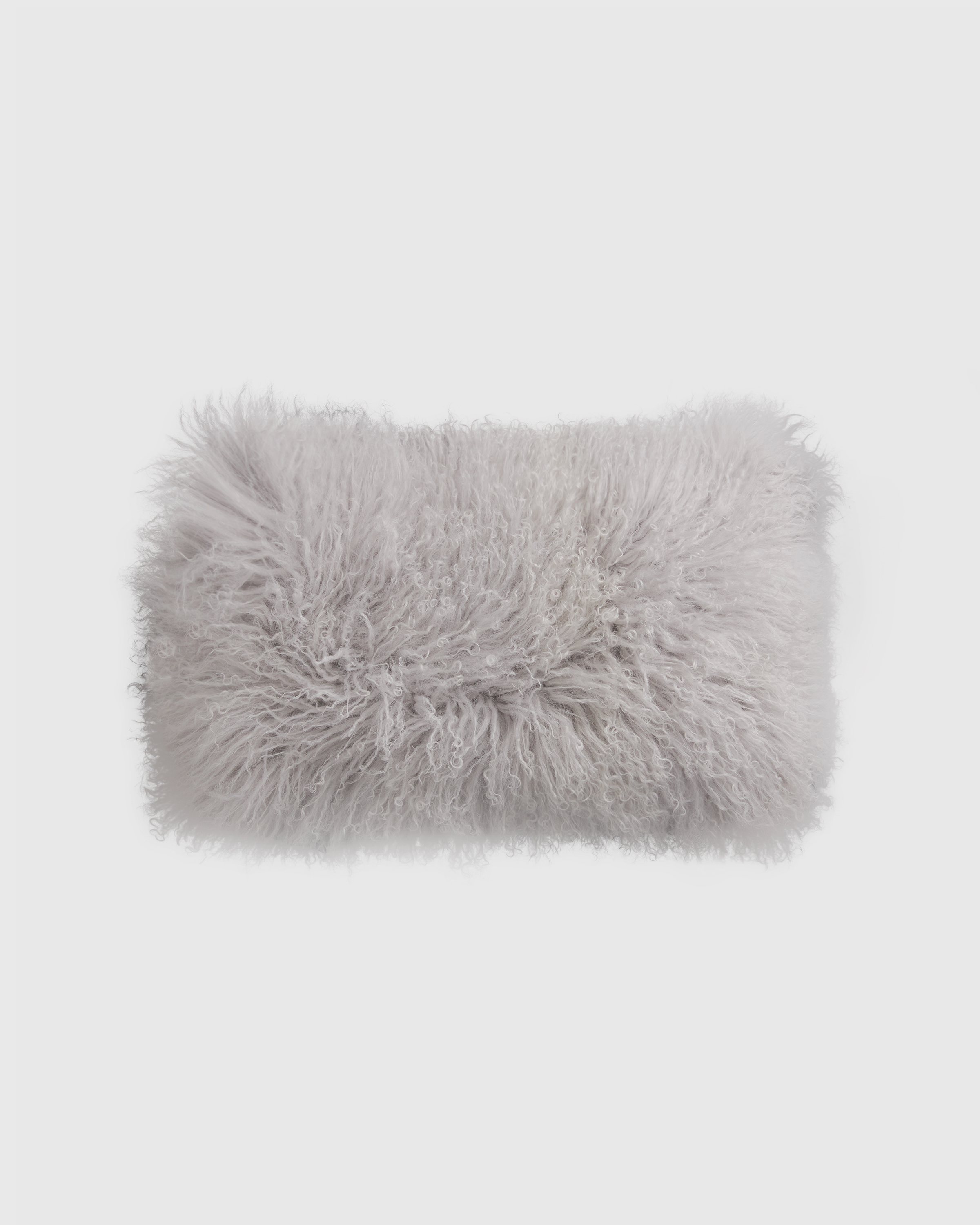 Silver Luxe Mongolian Lamb Lumbar Pillow Cover