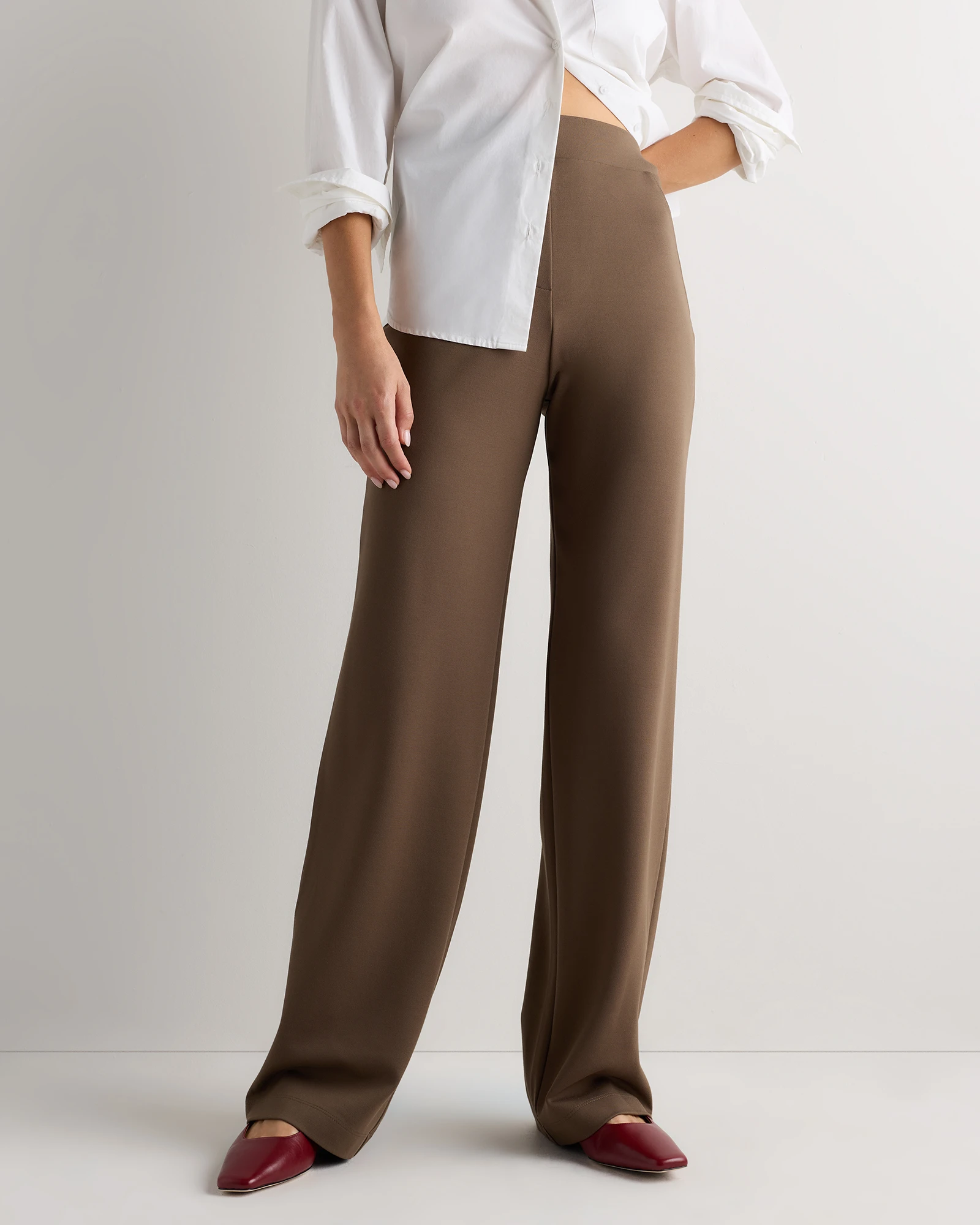Ultra-Stretch Ponte Wide Leg Pants