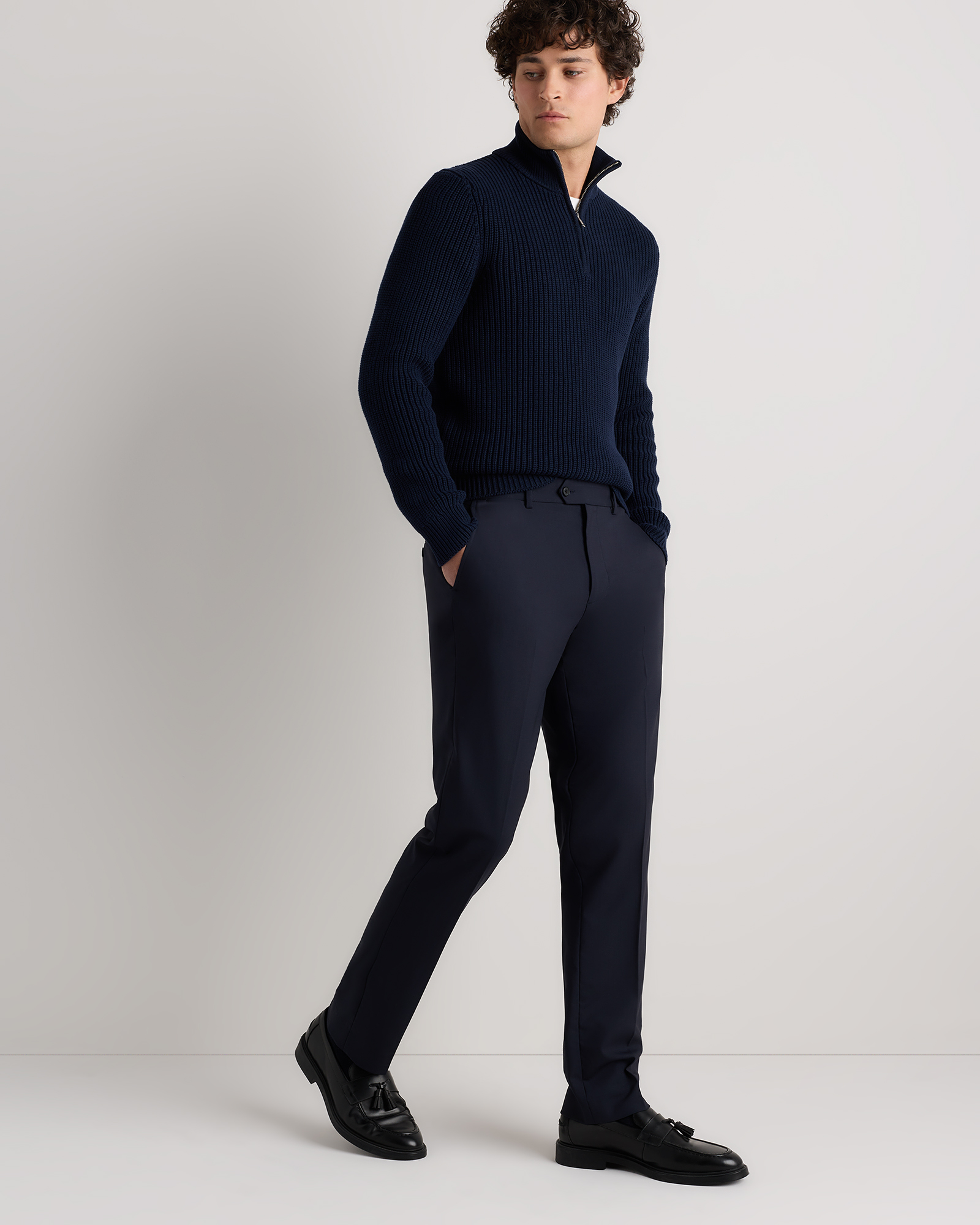 Men's Stretch Wool Dress Pants Straight in Navy, Size 32X30 by Quince