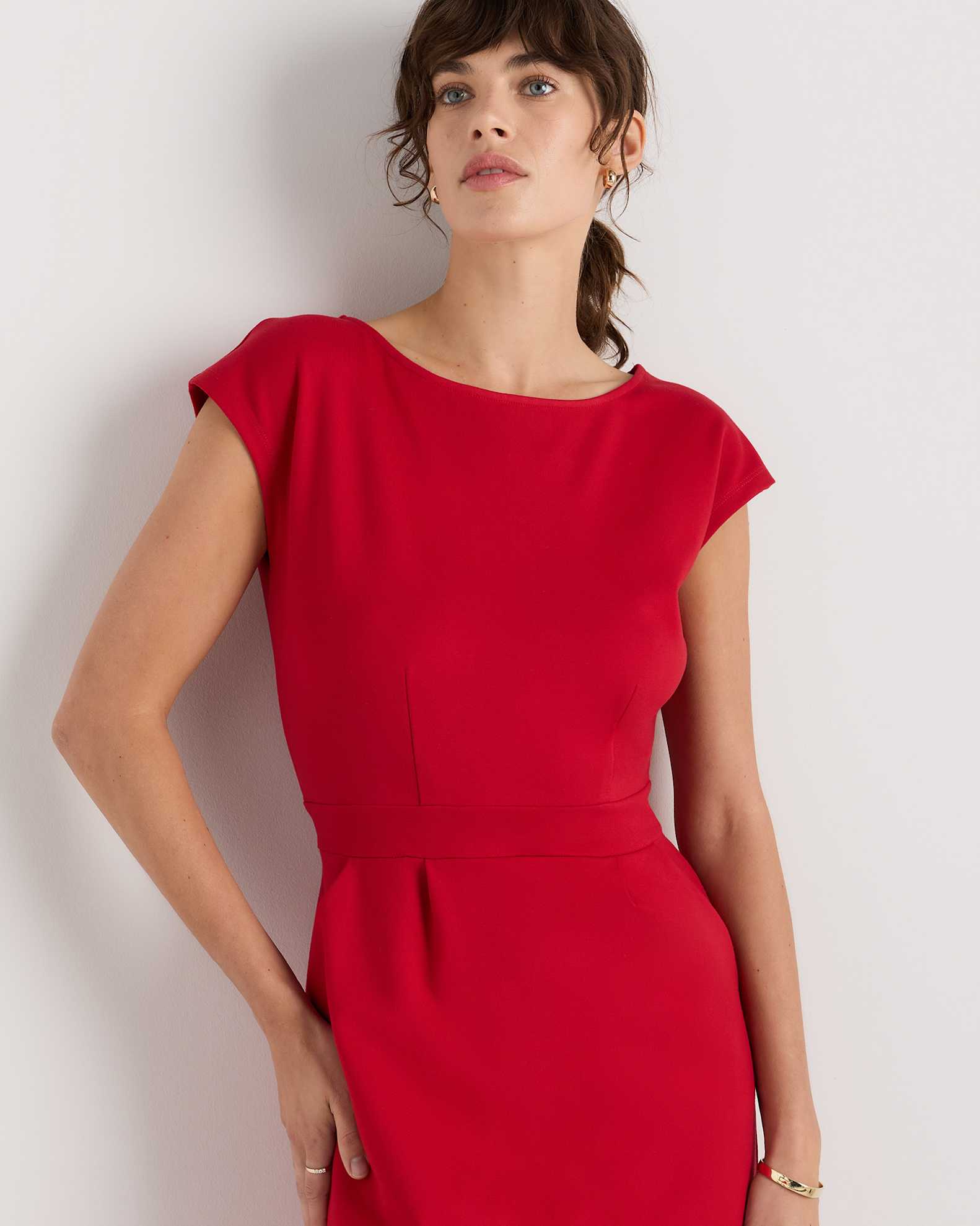 Ultra-Stretch Ponte Cap Sleeve Dress Ultra-Stretch Ponte Cap Sleeve Dress