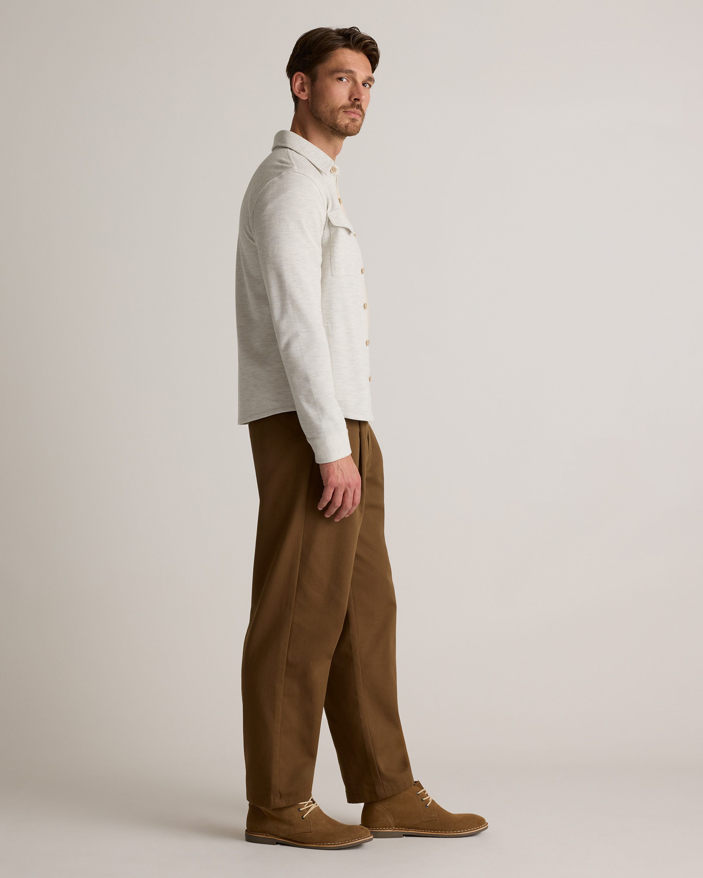 Cotton Pique Knit Overshirt