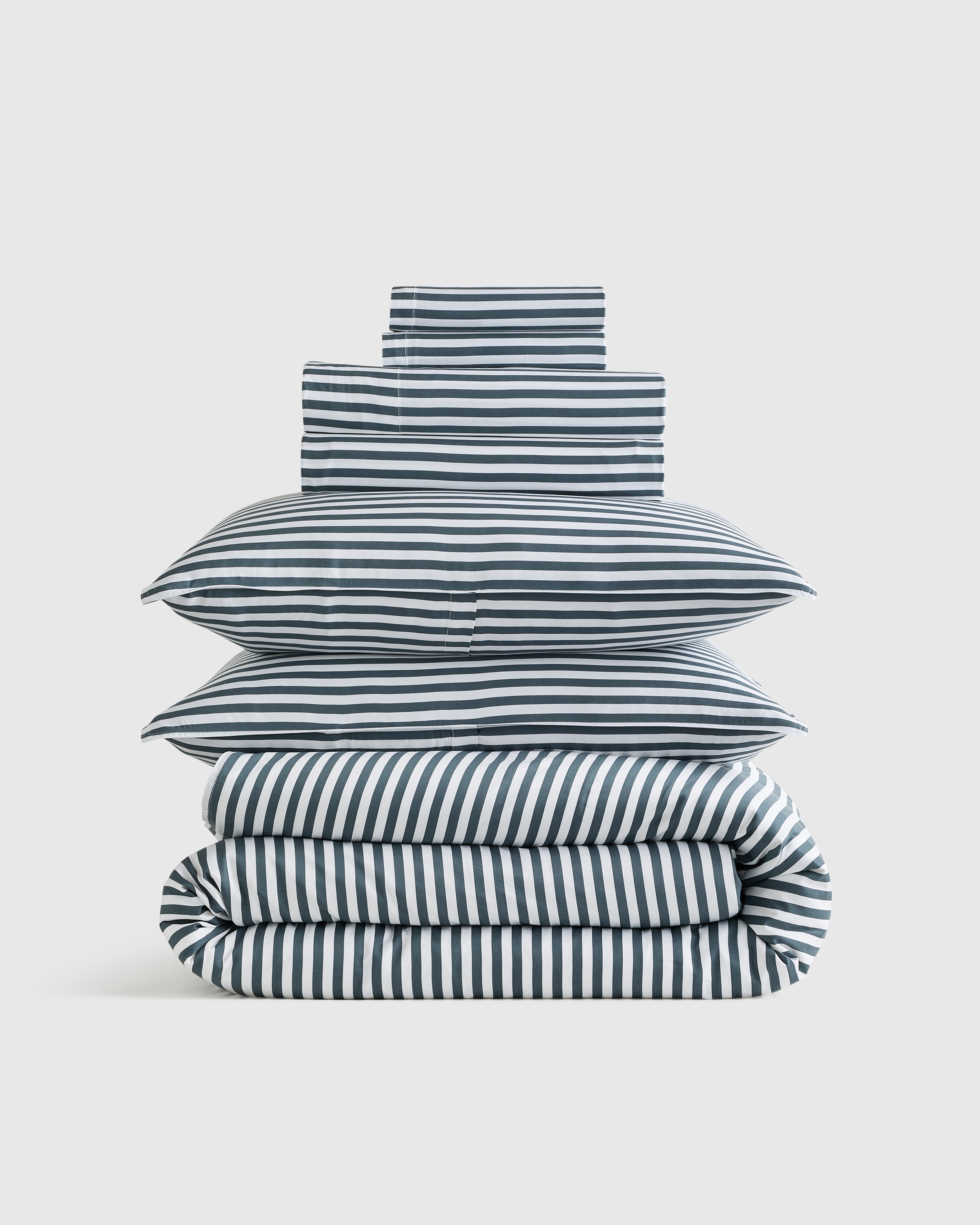Tailored Stripe Nightfall Bamboo Deluxe Bedding Bundle