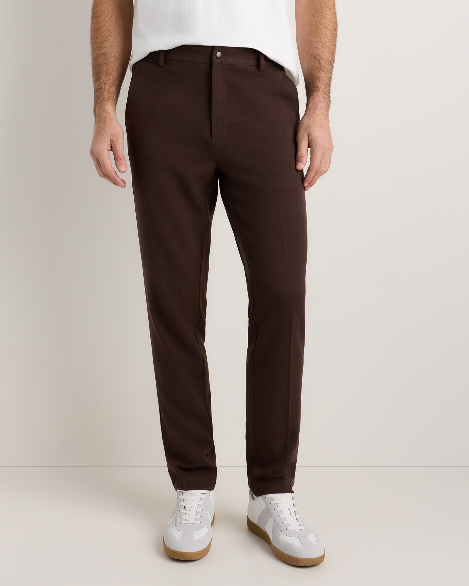 Coffee Bean Brown Ultra-Stretch 24/7 Smart Chinos - Athletic Tapered