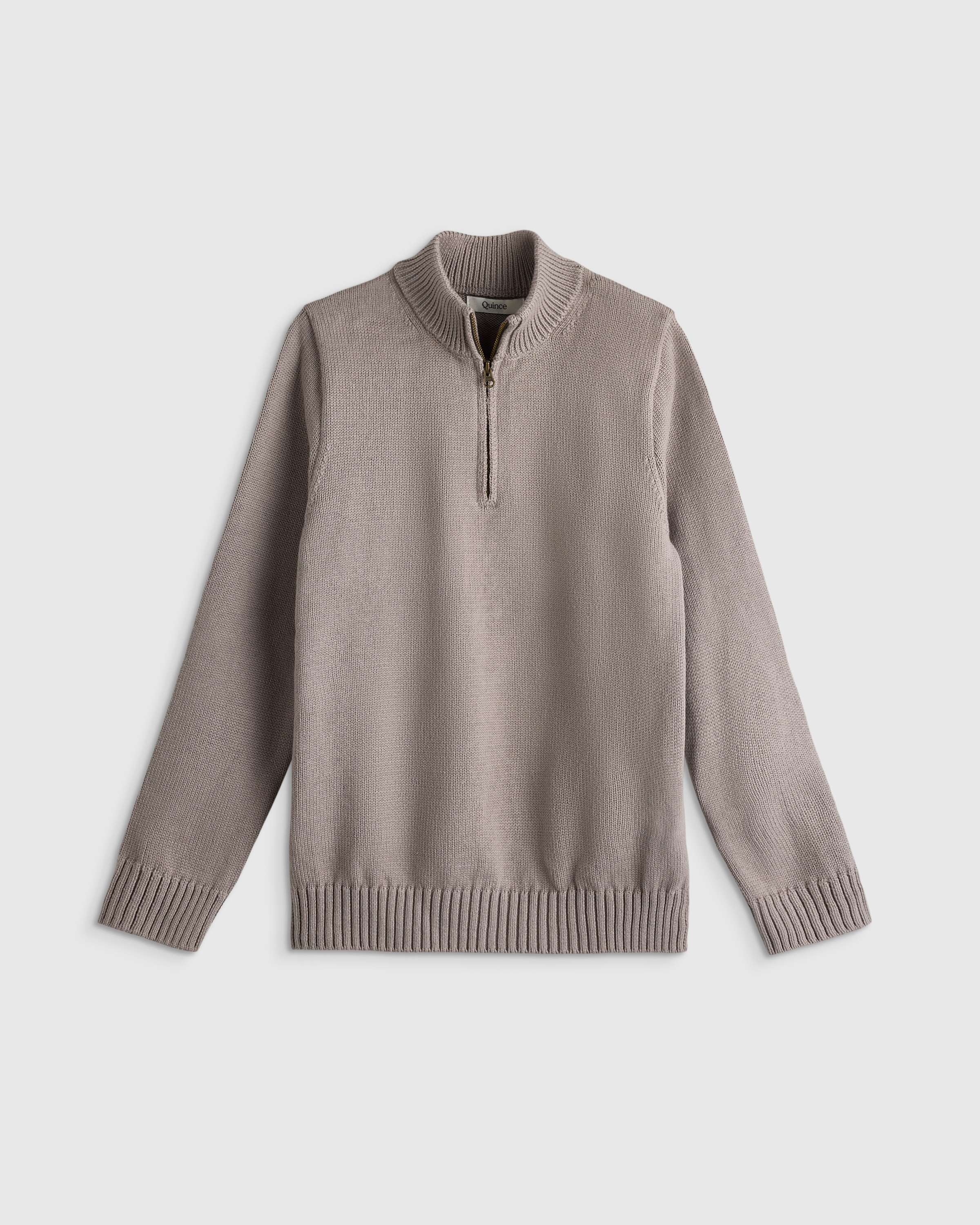 Grey Boys 100% Organic Cotton Quarter-Zip Sweater