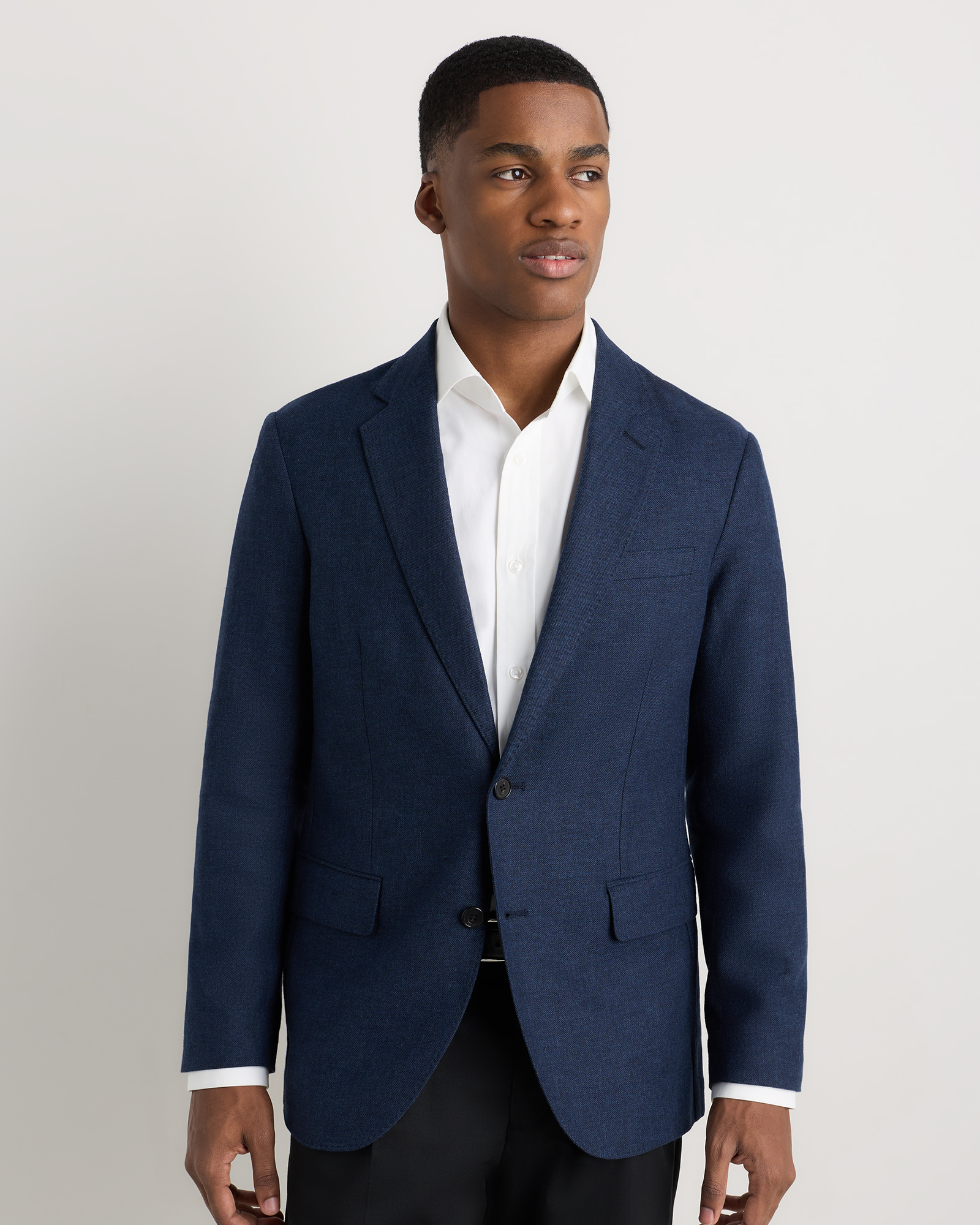 Heather Navy Organic Cotton Cashmere Blazer