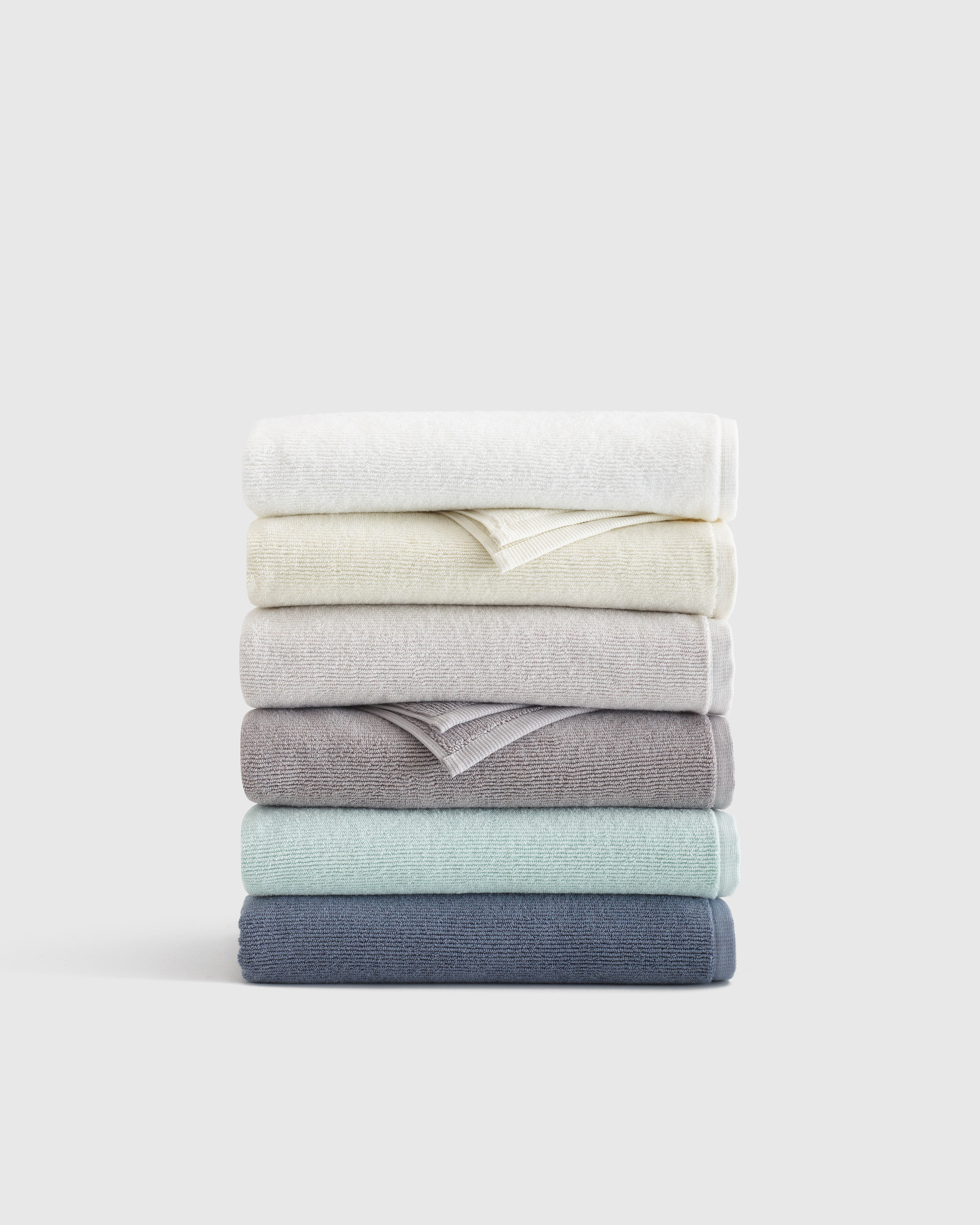 Turkish Ribbed Quick Dry Bath Towel Bundle - White