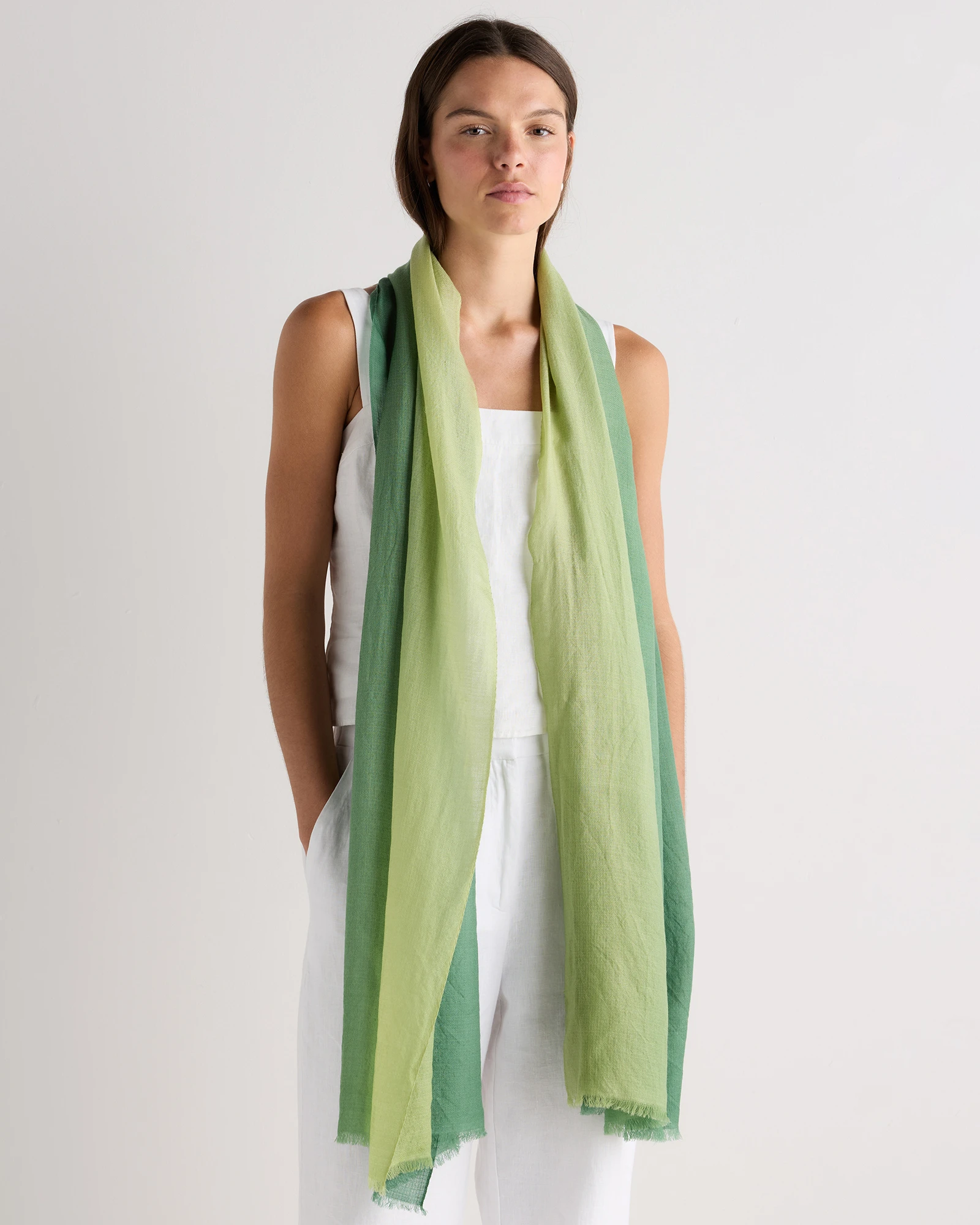 Featherweight Merino Wool Dip-Dye Scarf