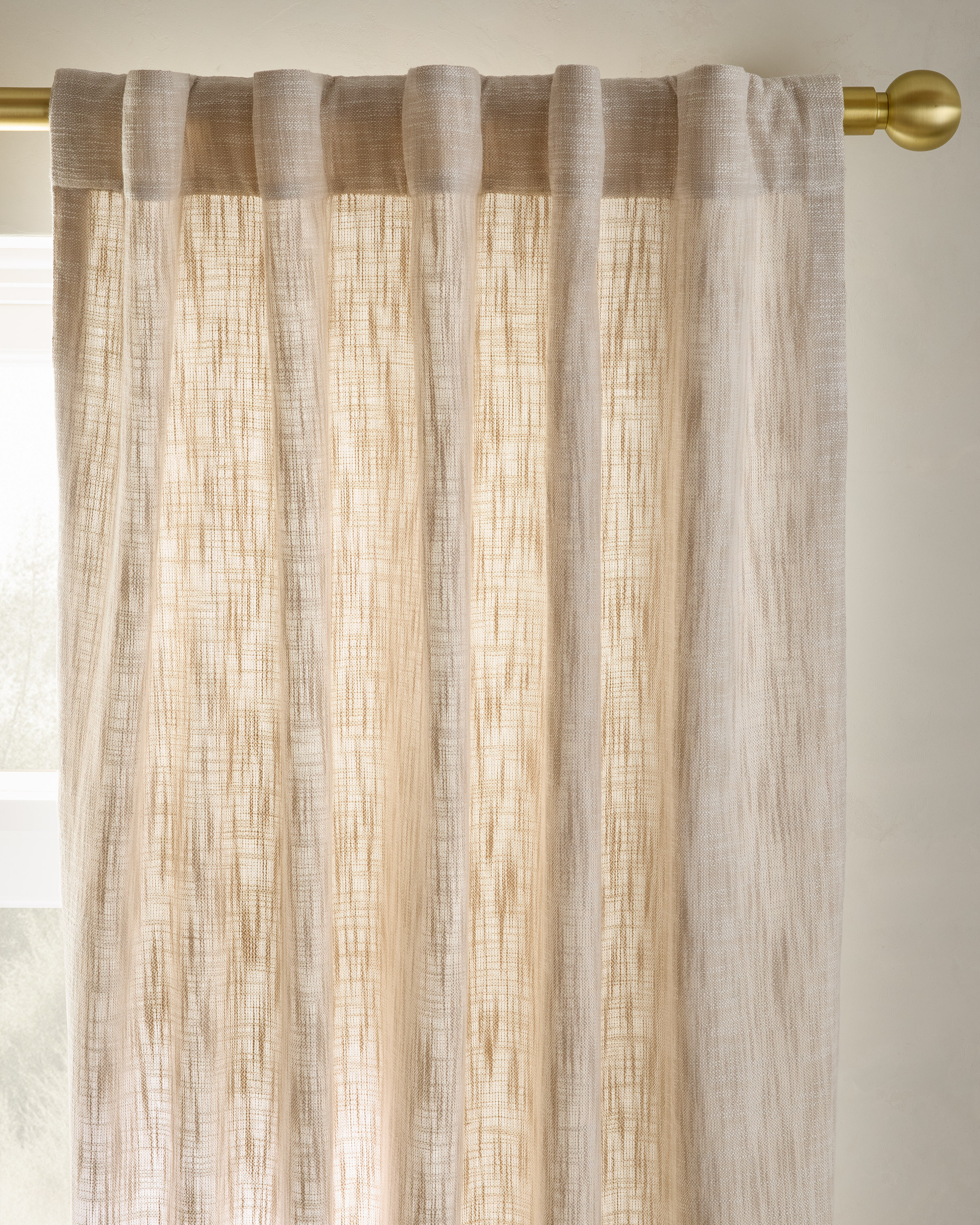Textured Cotton Curtain in Oatmeal
