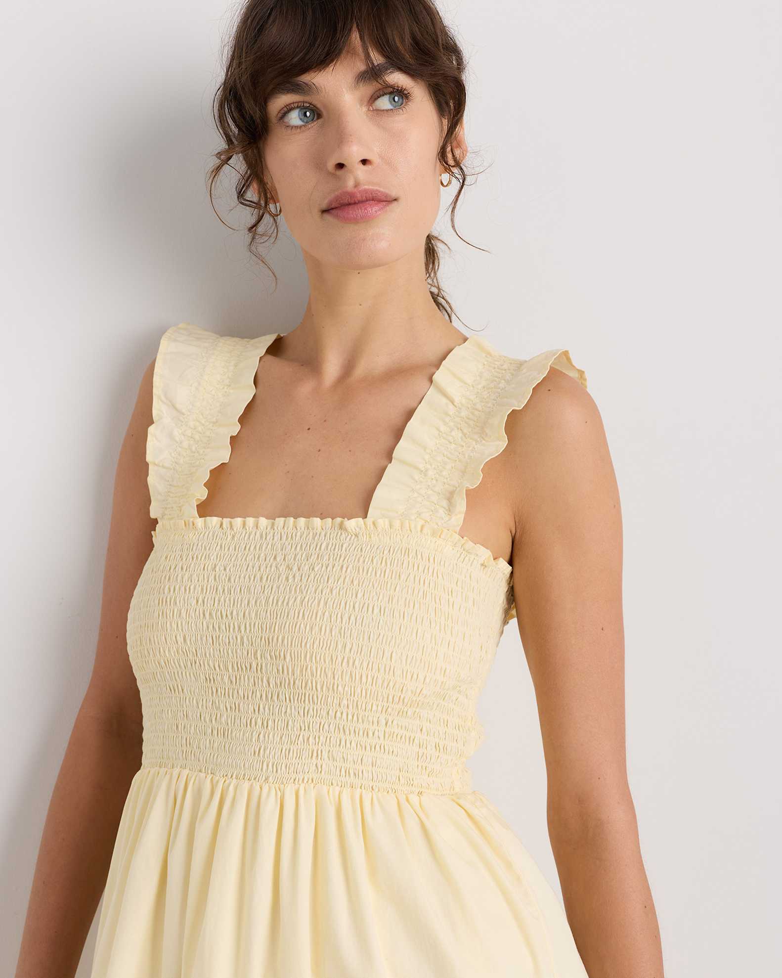 100% Organic Cotton Smocked Midi Dress 100% Organic Cotton Smocked Midi Dress