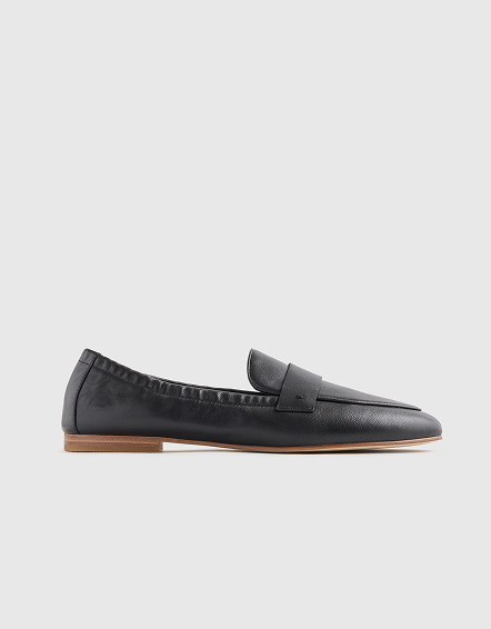 Black Italian Leather Soft Loafer
