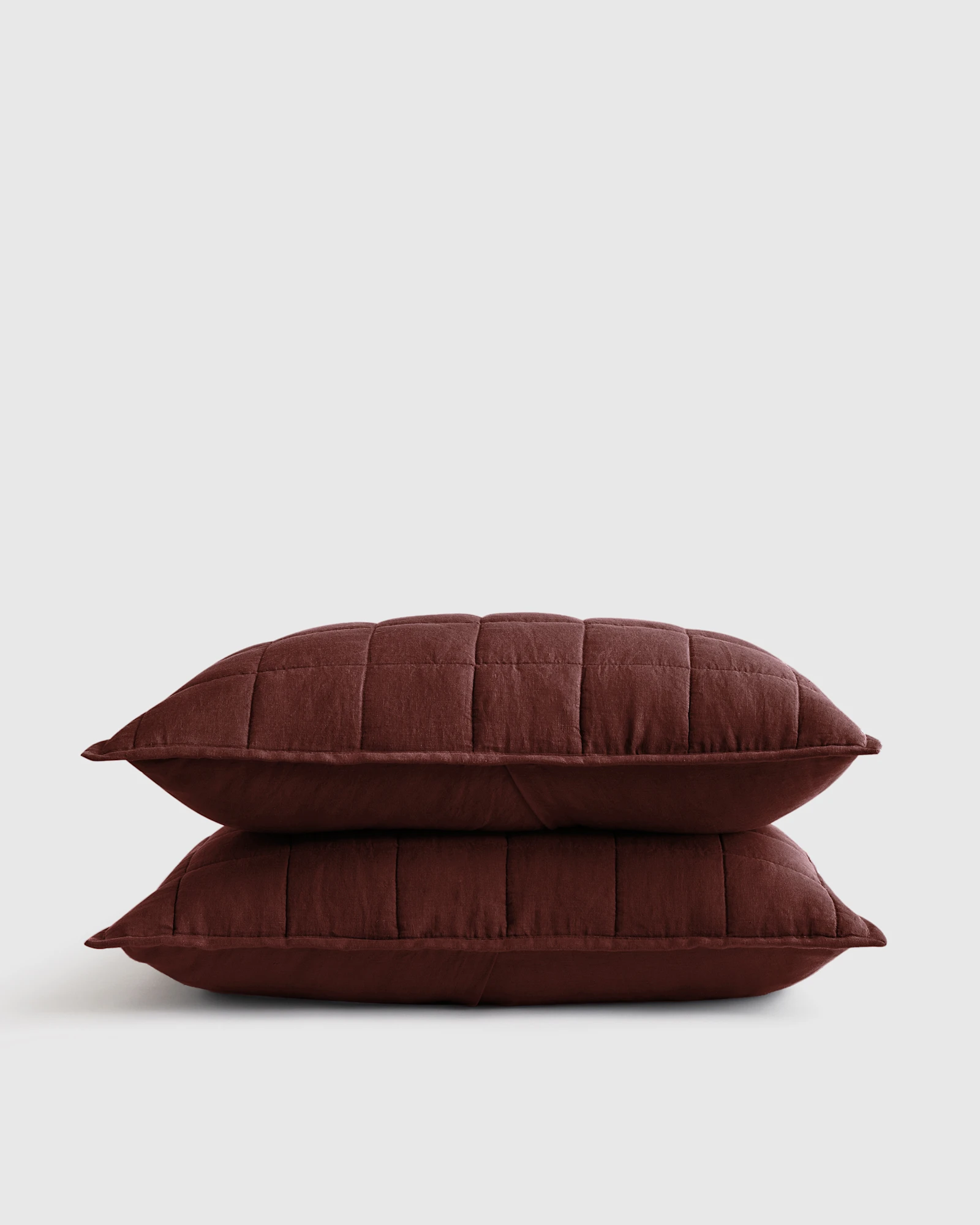 100% European Linen Box Quilted Sham Set