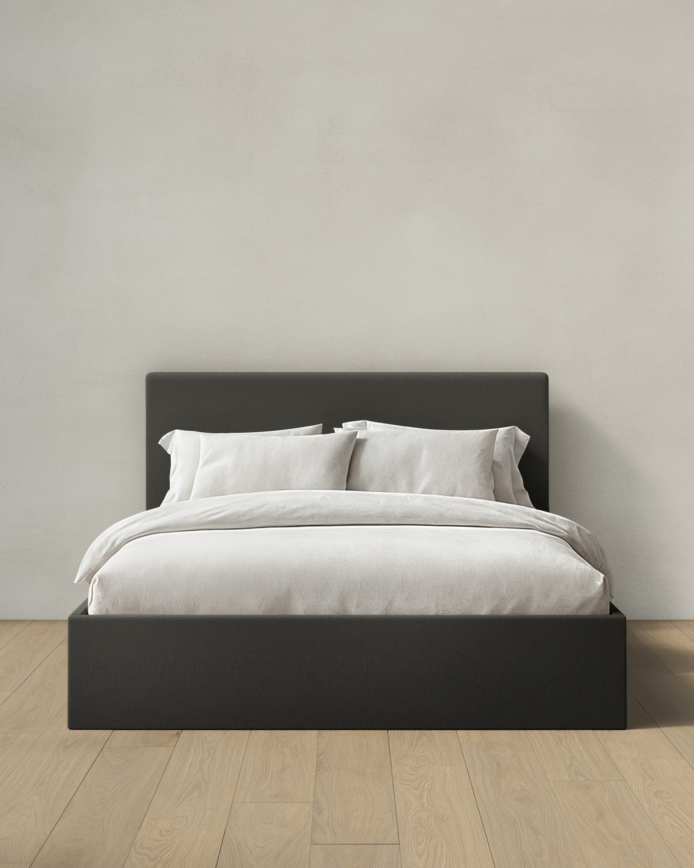 Steel 100% Linen Square Bed
