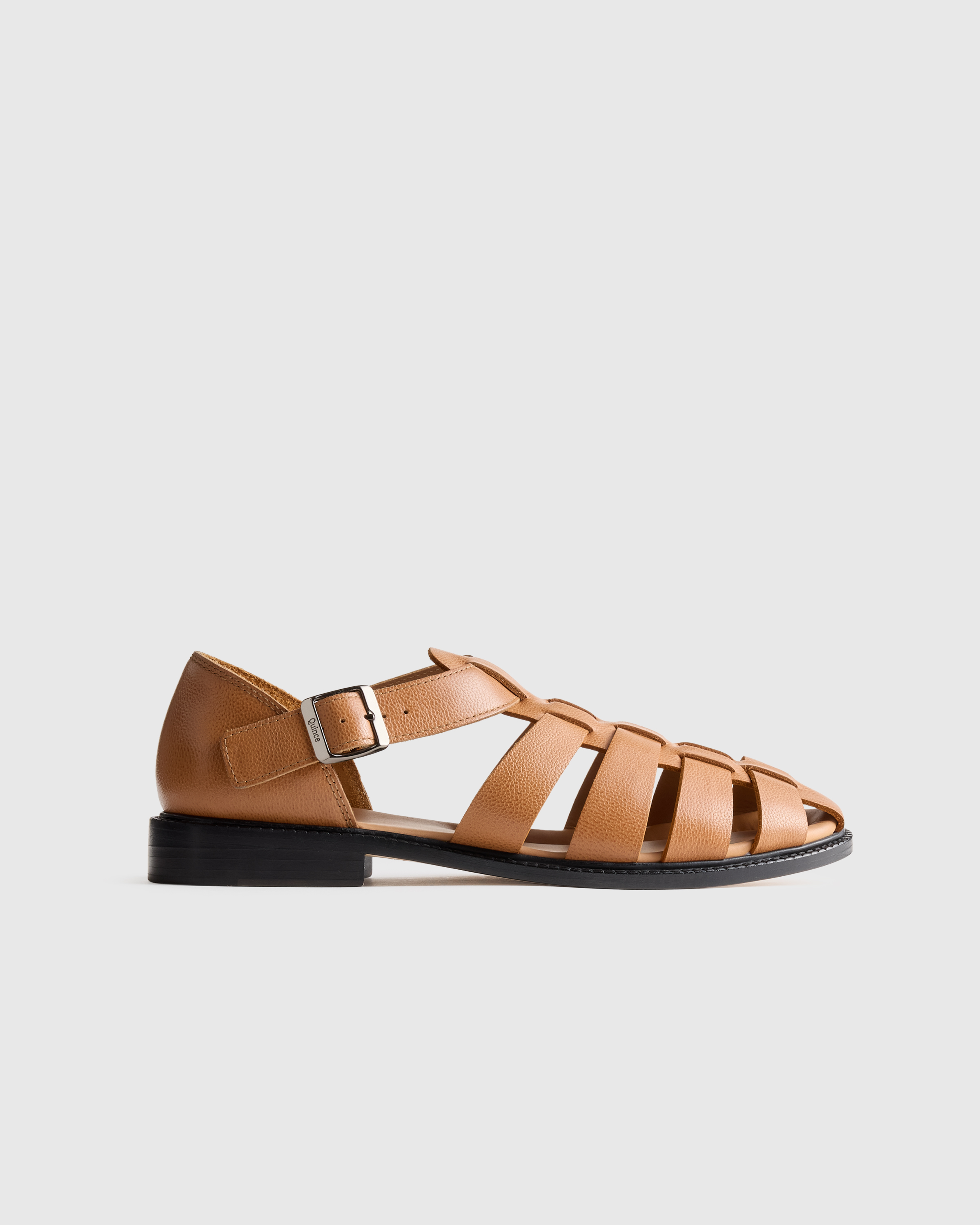 Peanut Calfskin Leather Fisherman Sandal
