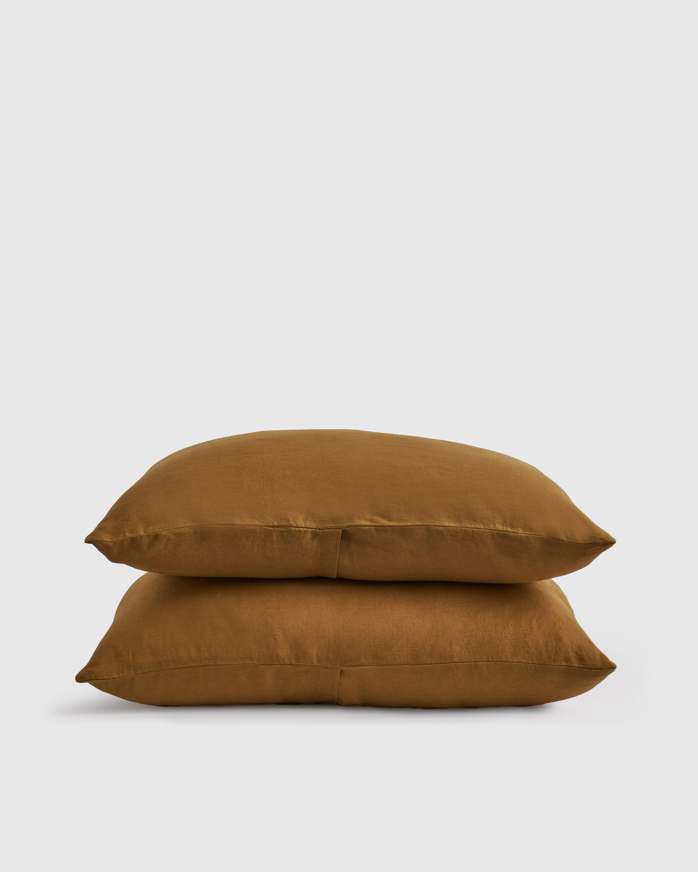quince tobacco linen European Piped Duvet Cover our linen only gets softer over time. Linen Sham Set in Tobacco