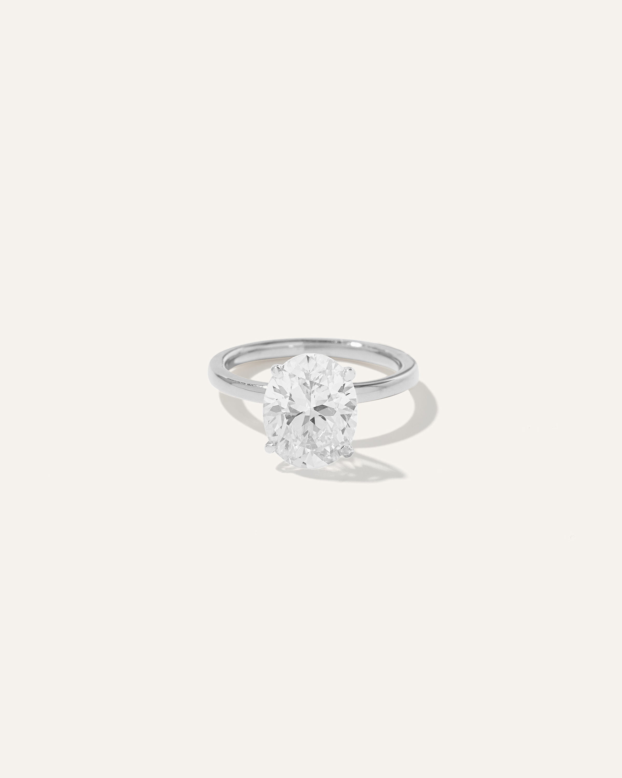 Quince Women's Lab Grown Diamond Oval Comfort Fit Engagement Ring In Platinum