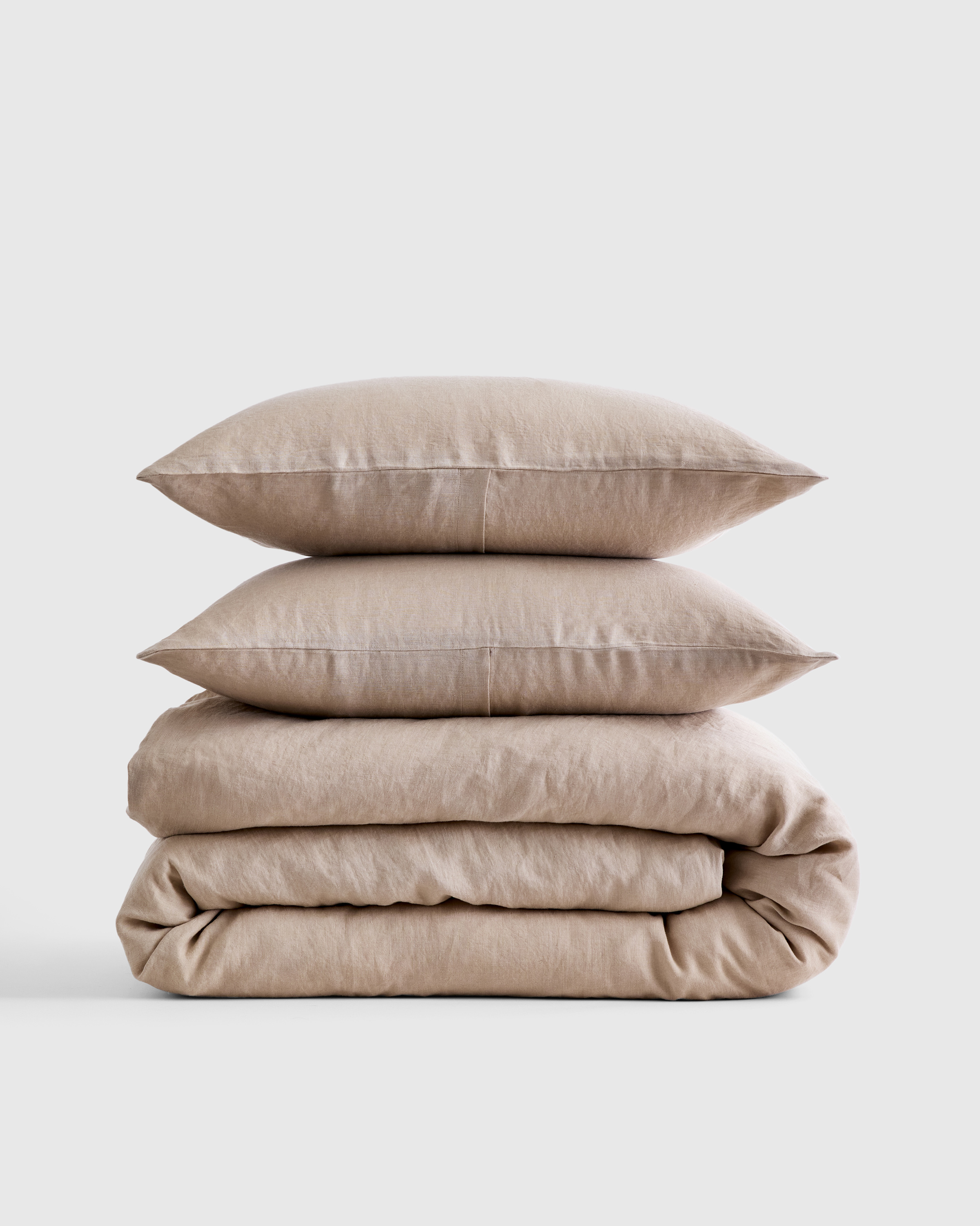 european linen duvet cover set, full/queen, toffee