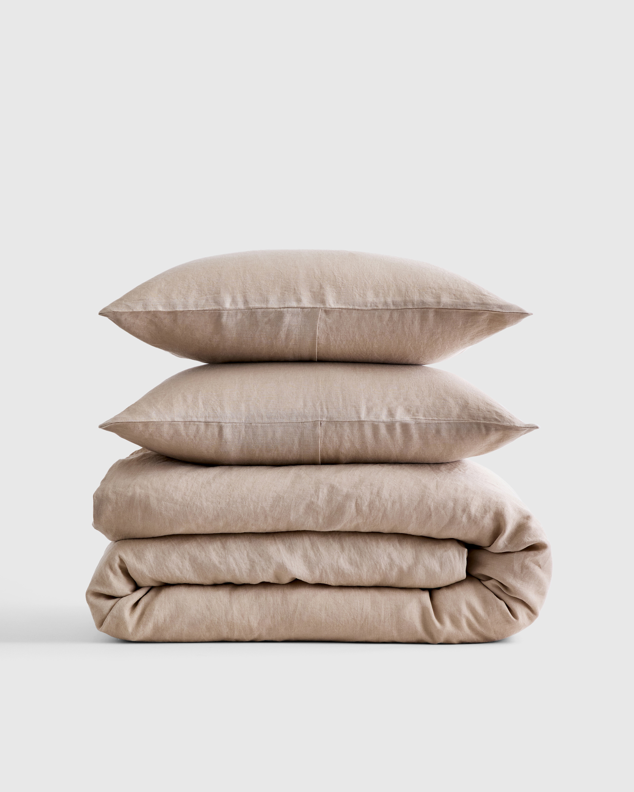 Toffee European Linen Duvet Cover Set