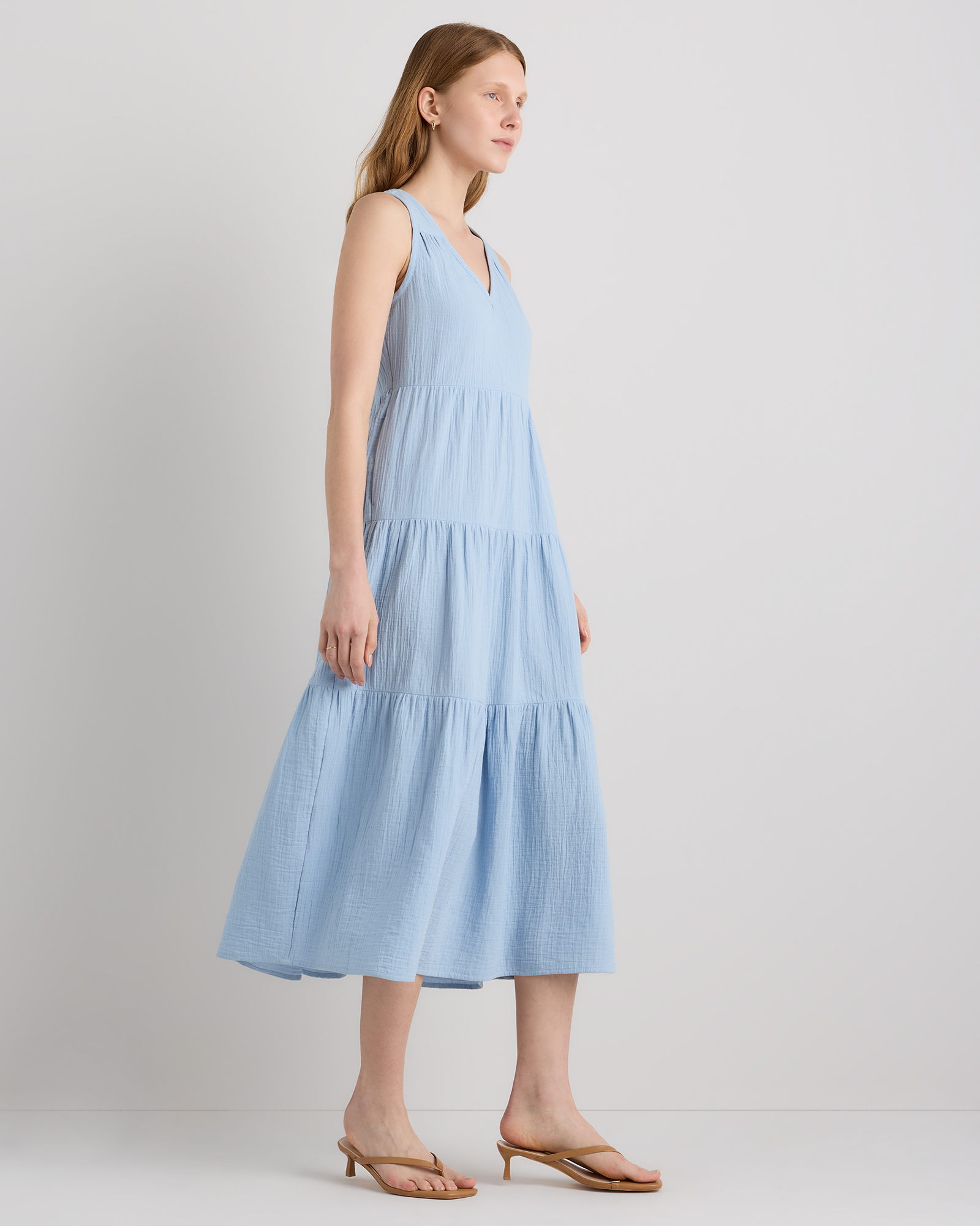 cotton gauze tiered maxi dress Kayleen Gauze Maxi Dress