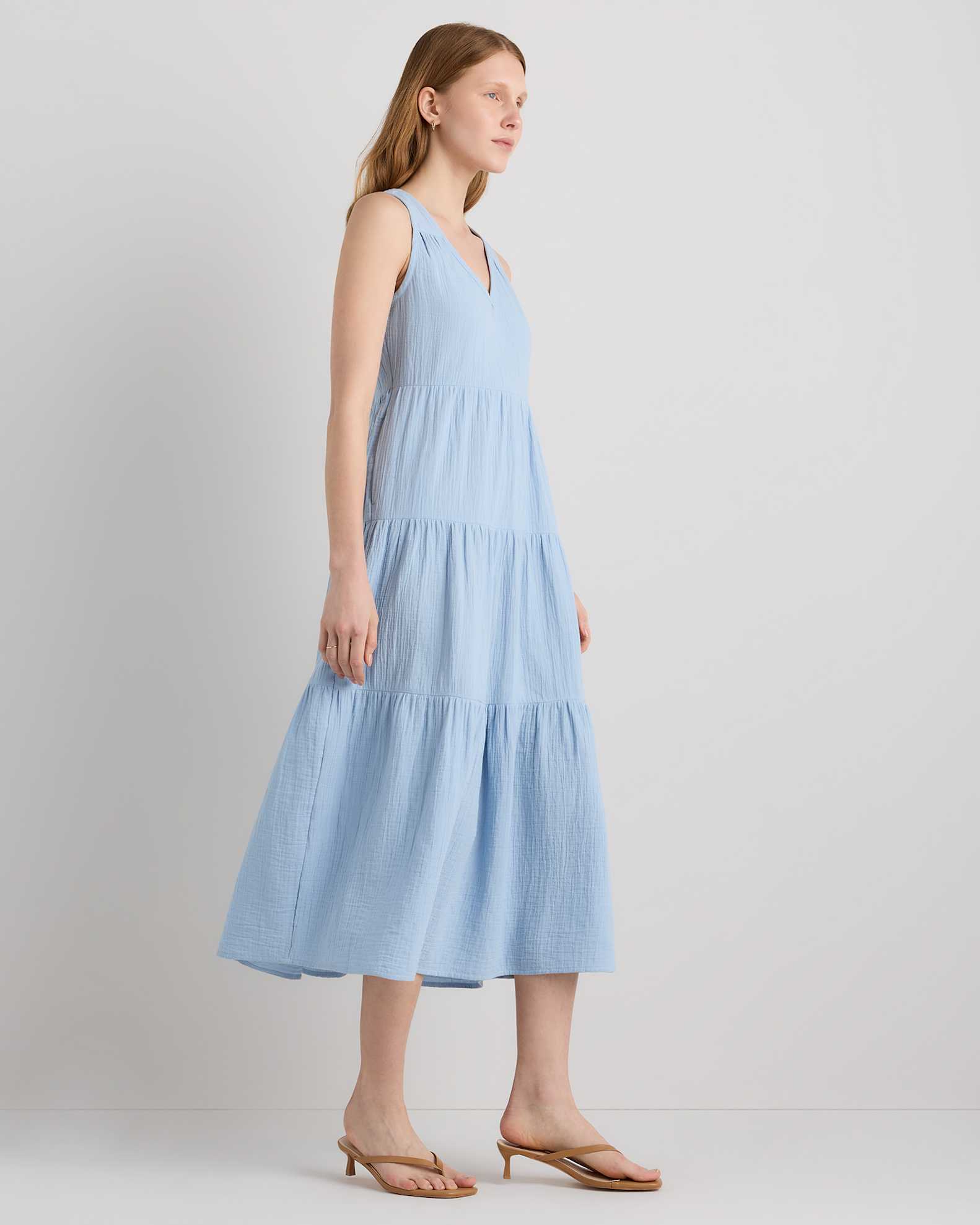 cotton gauze tiered maxi dress Kayleen Gauze Maxi Dress