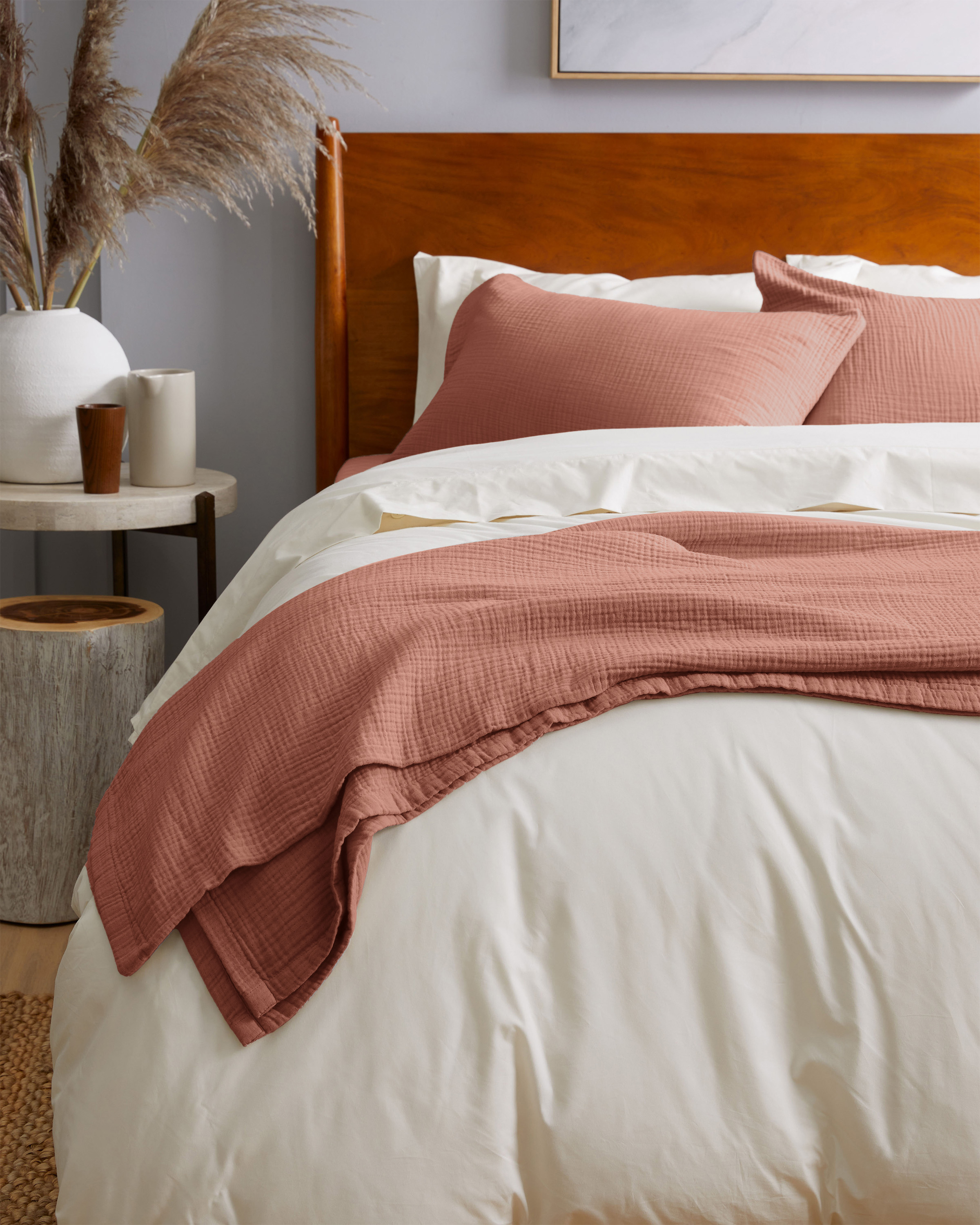 Clay Organic Cotton Gauze Blanket