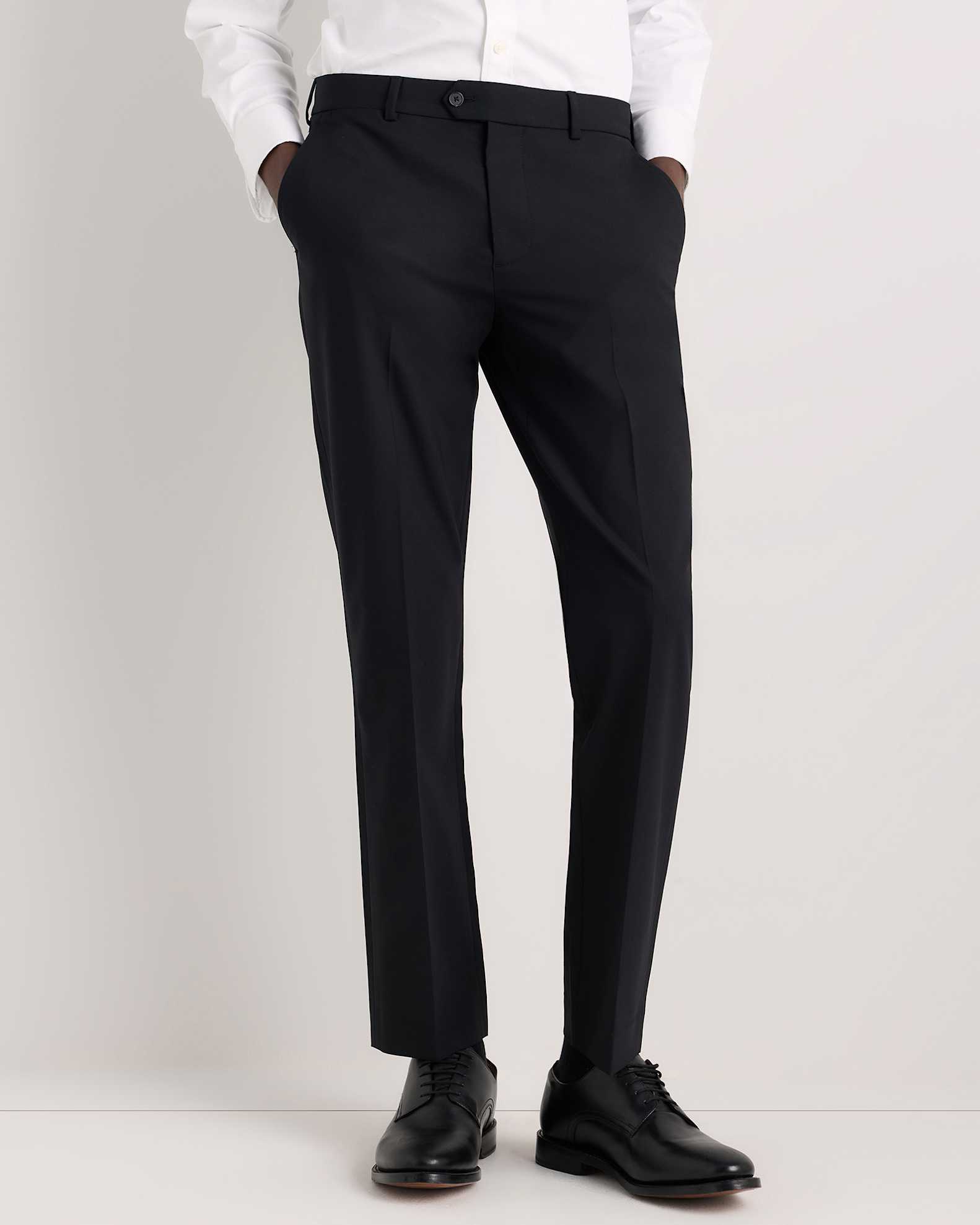 straight fit dress pants Men Elegant Wide Leg Formal Business Trousers Suit Pants woven fabric Pre Men's Stretch Wool Dress Pants