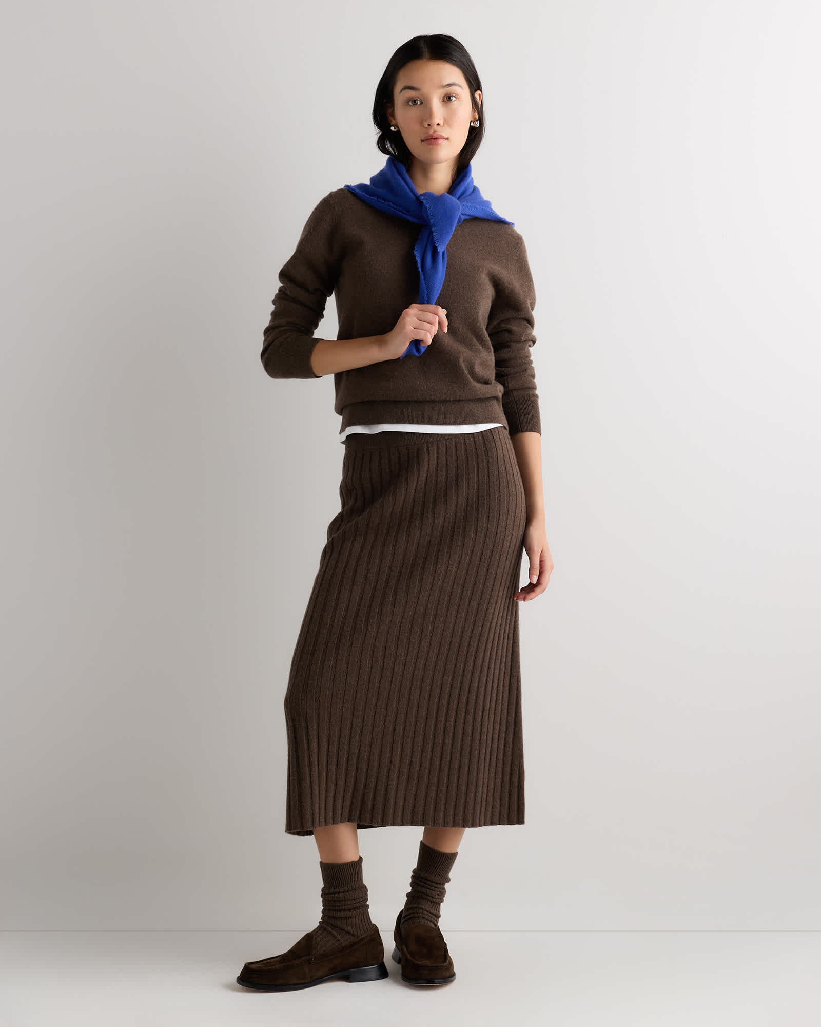 Square. Skip Mongolian Cashmere Square Scarf in Electric Blue