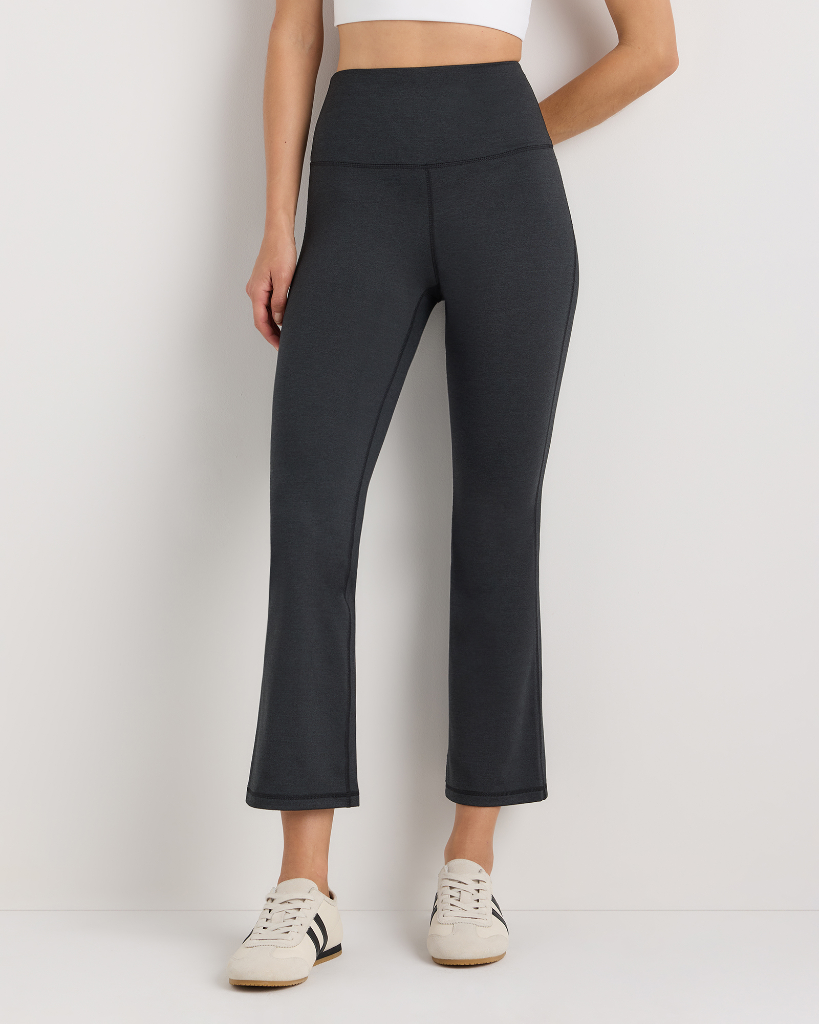 Heather Black Ultra-Soft Cropped Bootcut Pants