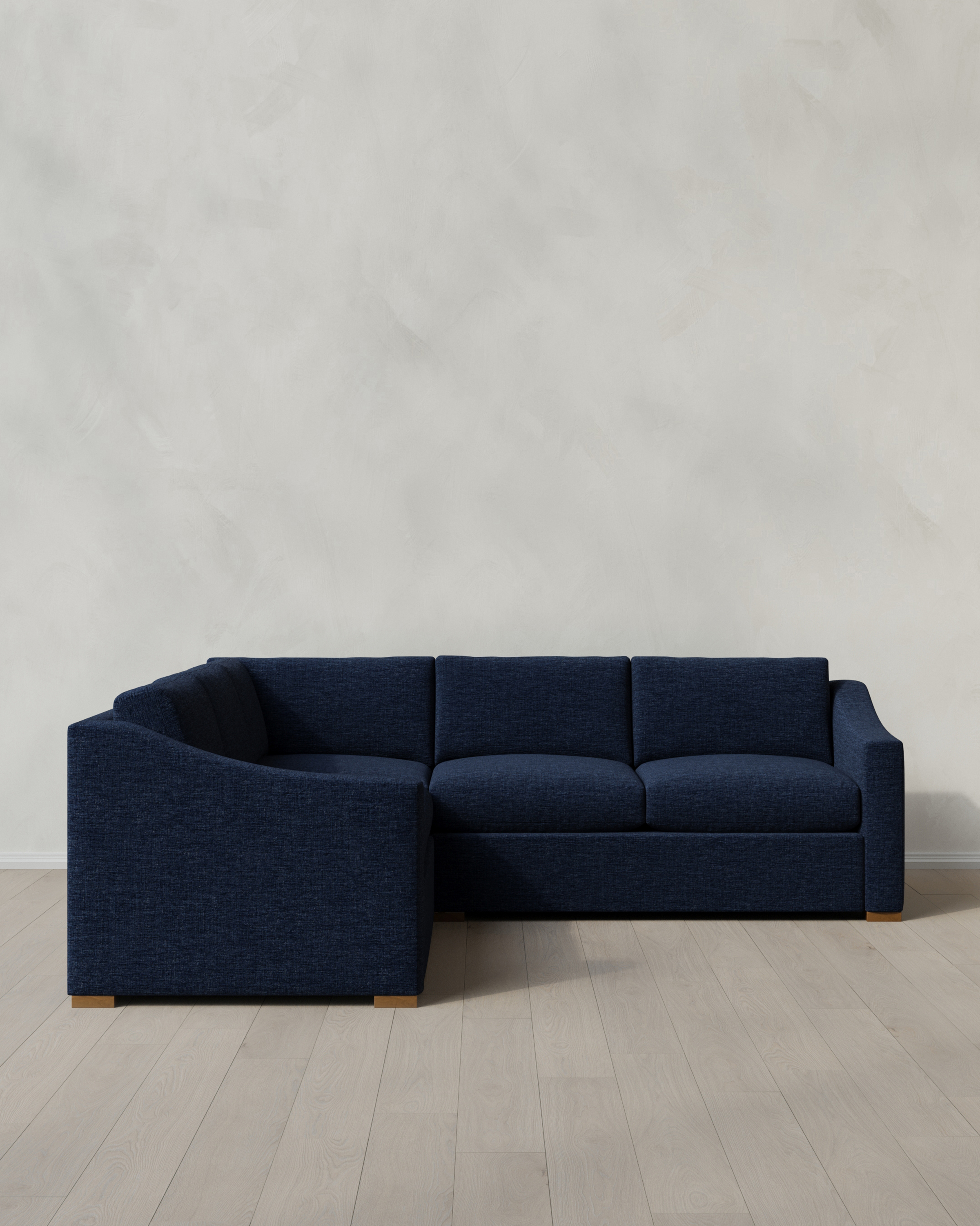 Ink Hollis Slope Arm L Sectional in Performance Chenille Linen Blend
