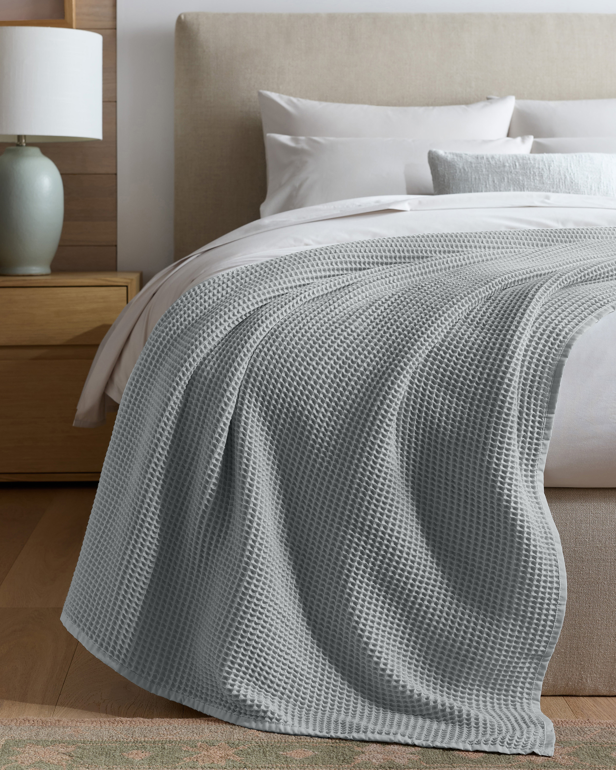 Mist Organic Waffle Bed Blanket