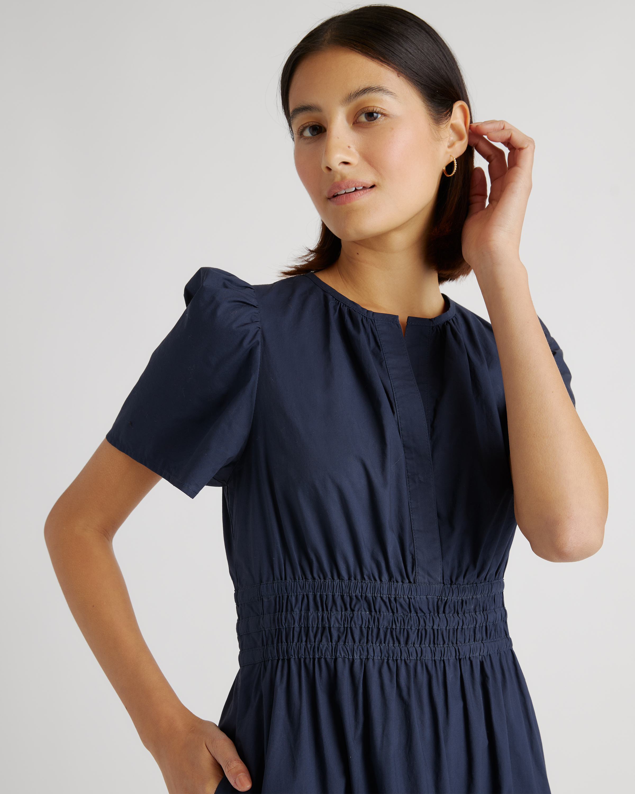 100% Organic Cotton Poplin Tiered Maxi Dress