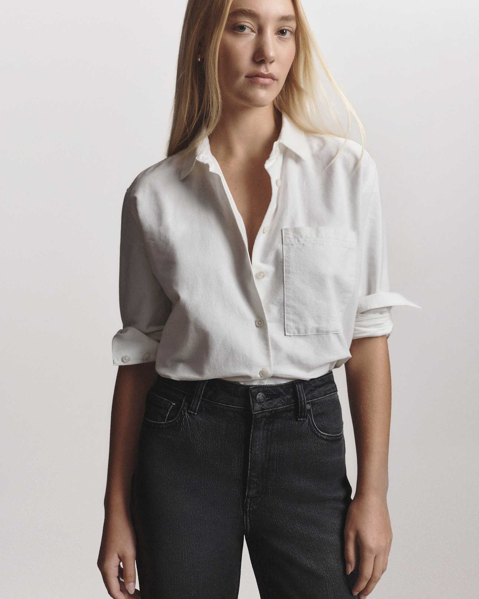 oxford dress shirt women Damen Shirts & Polos Pleat Shirring at the cuff Women's Relaxed Oxford Shirt in