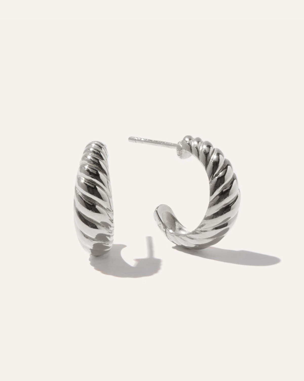 Quince Croissant Hoops in Sterling Silver