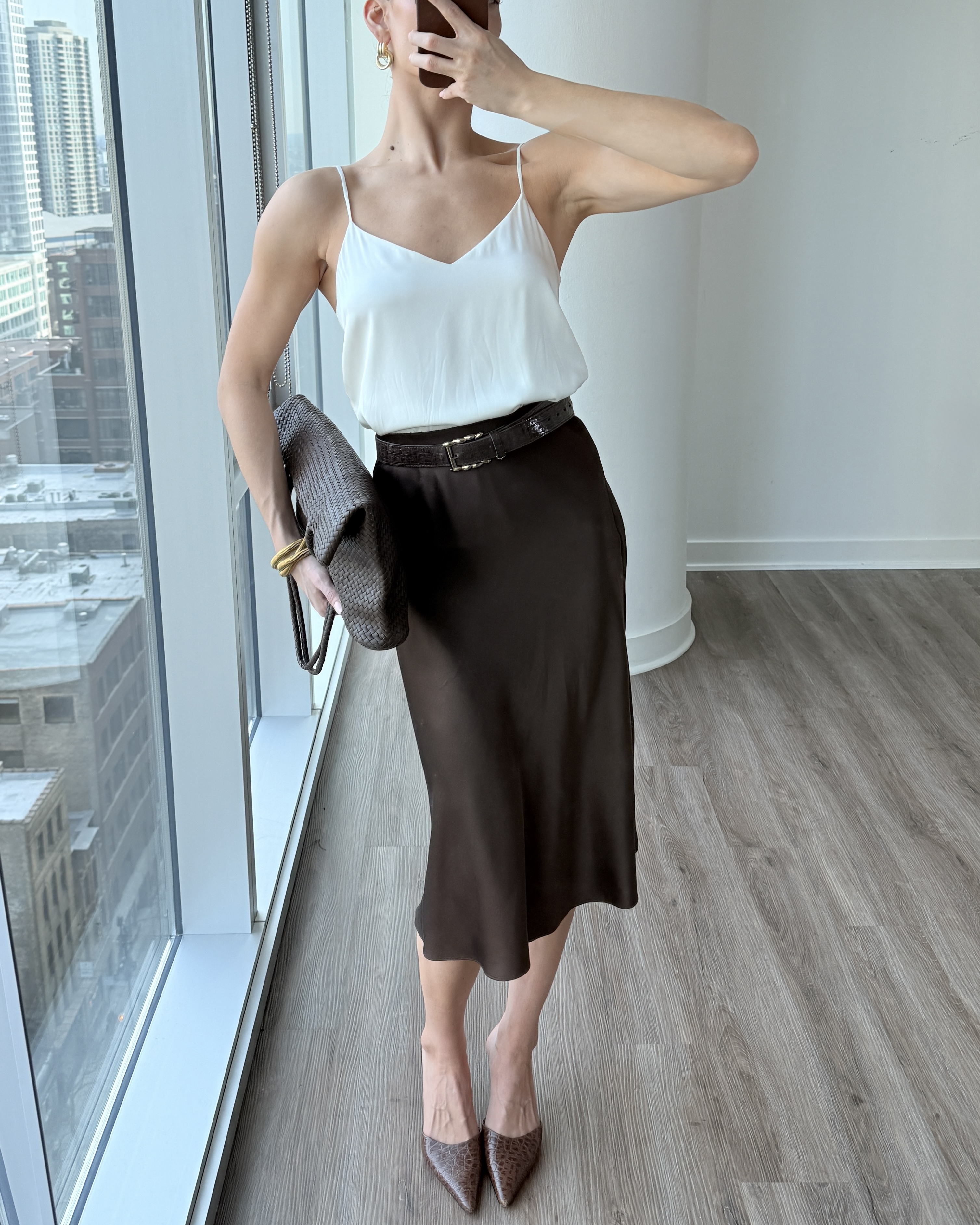 Hot Fudge 100% Washable Silk Skirt