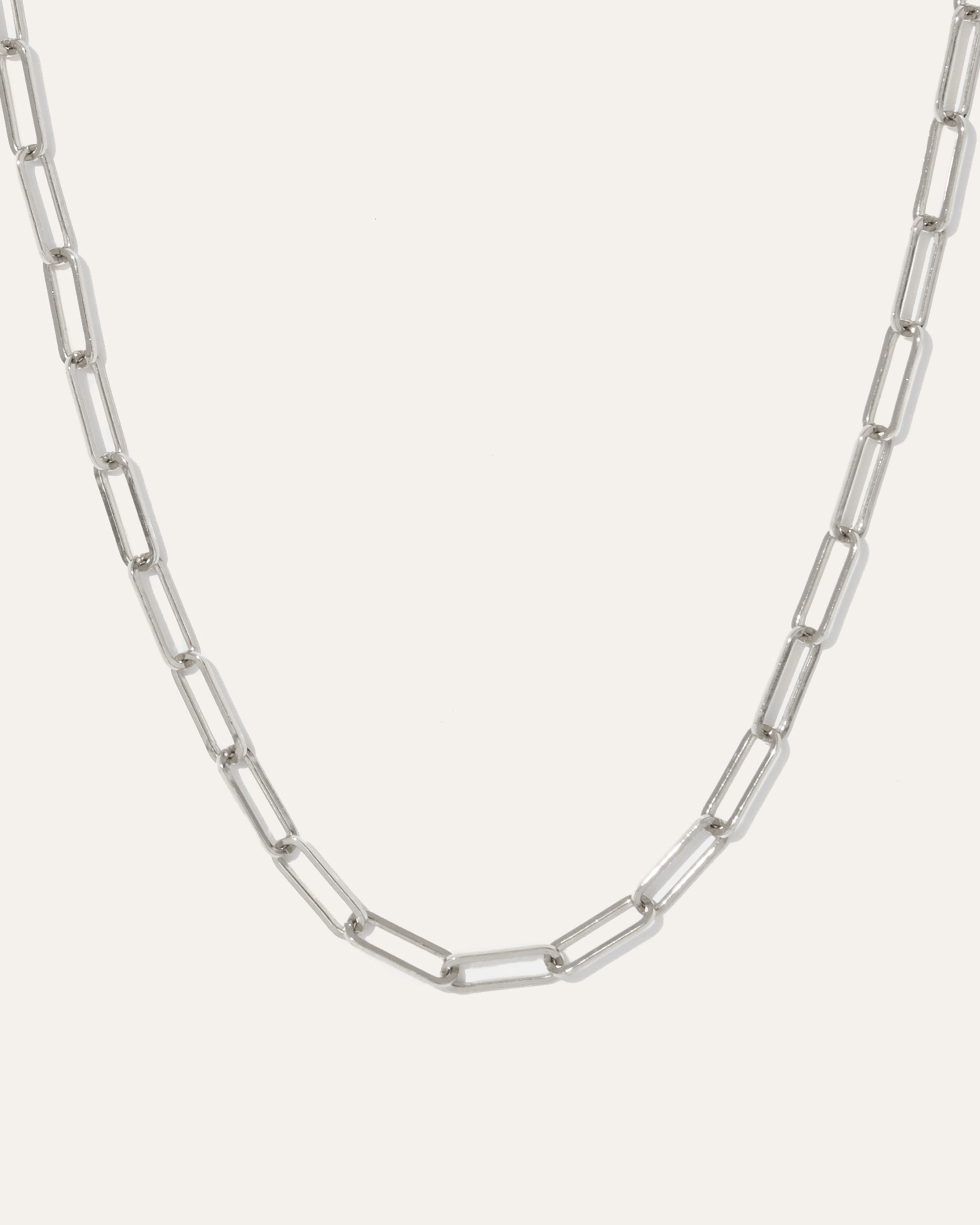 White Gold 14K Gold Paperclip Chain Necklace