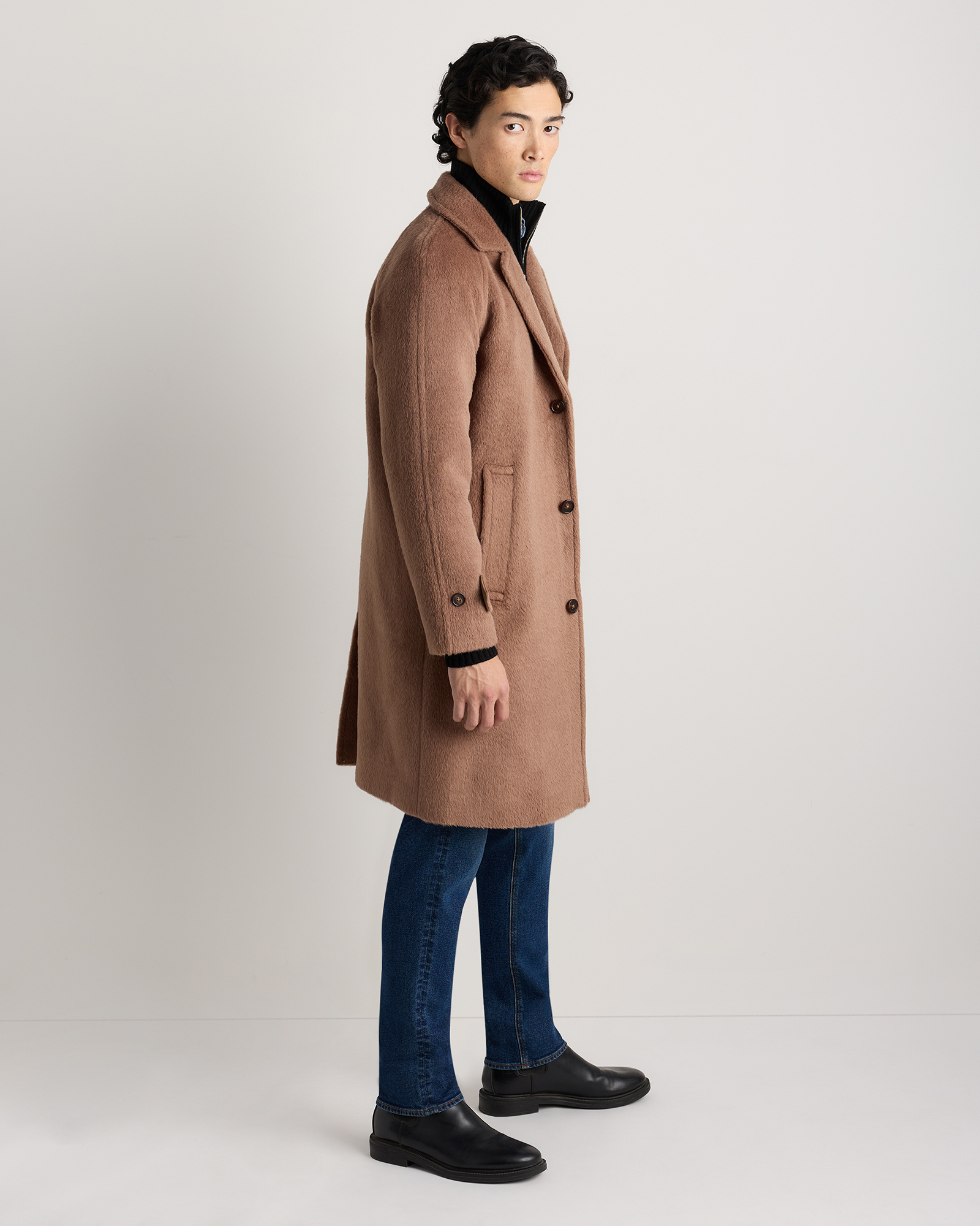 Alpaca-Wool Overcoat