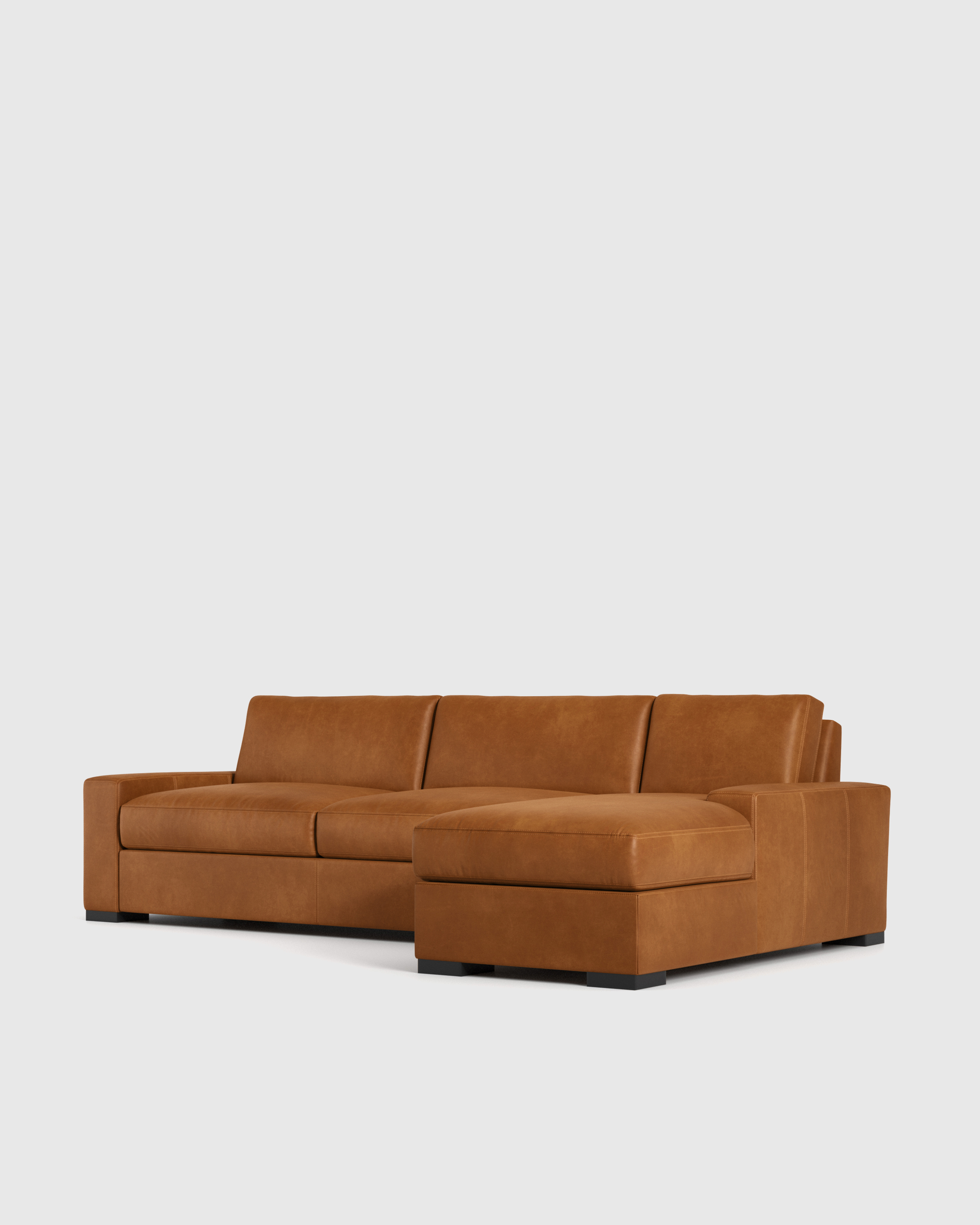 Stillman Leather Chaise Sectional - Thumbnail 3