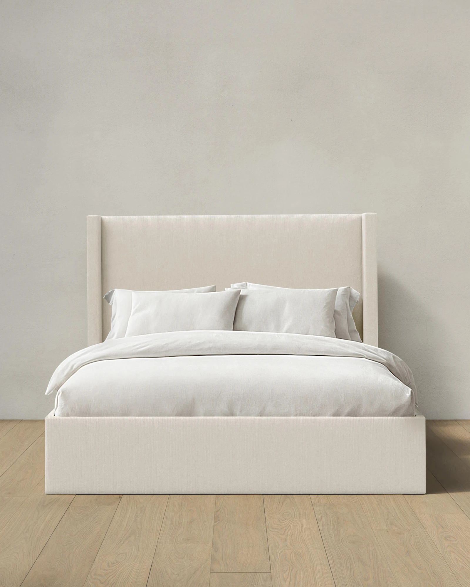 Performance Linen Blend Wingback Bed 48"