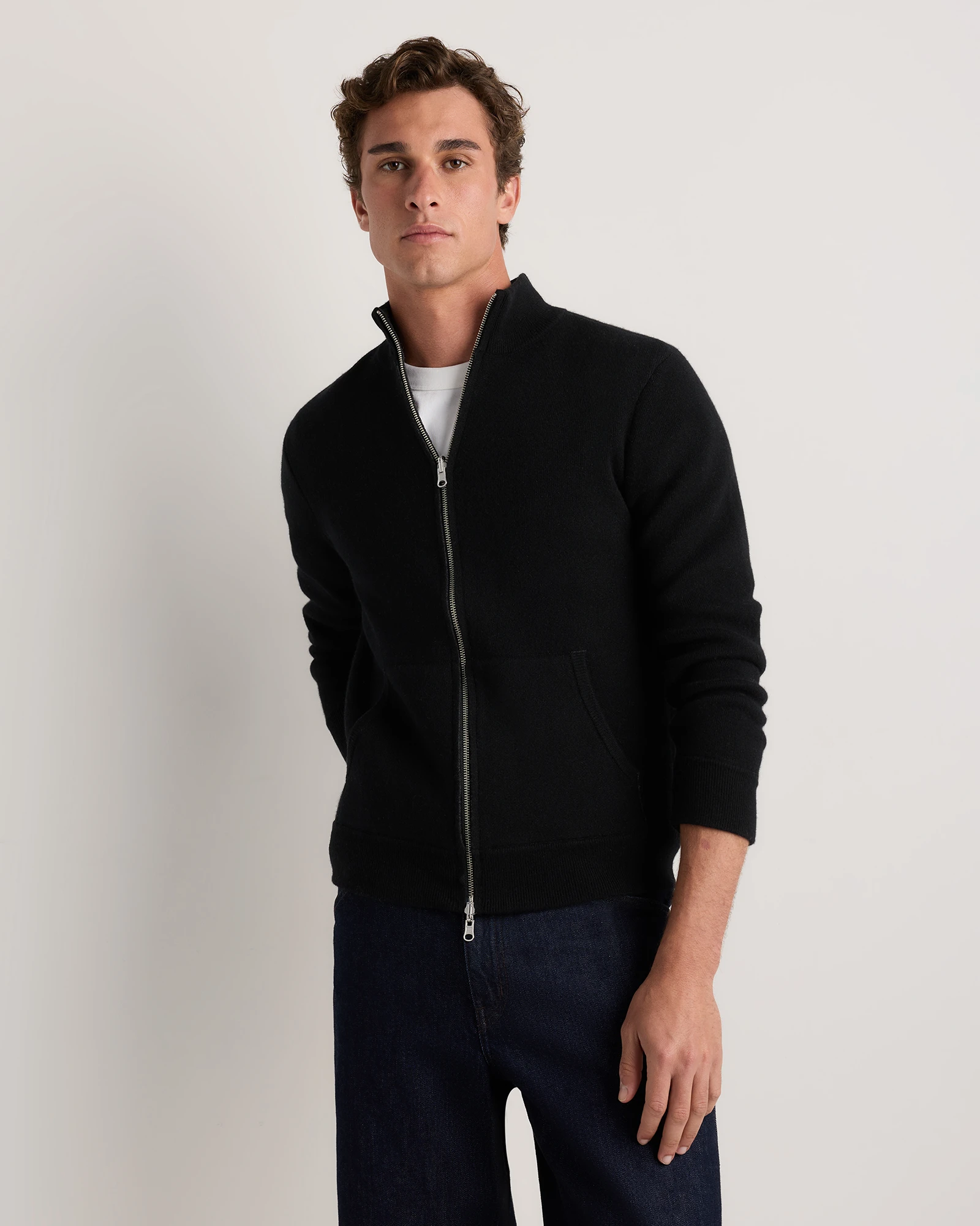 Men's 100% Reversible Cashmere Full Zip Sweater