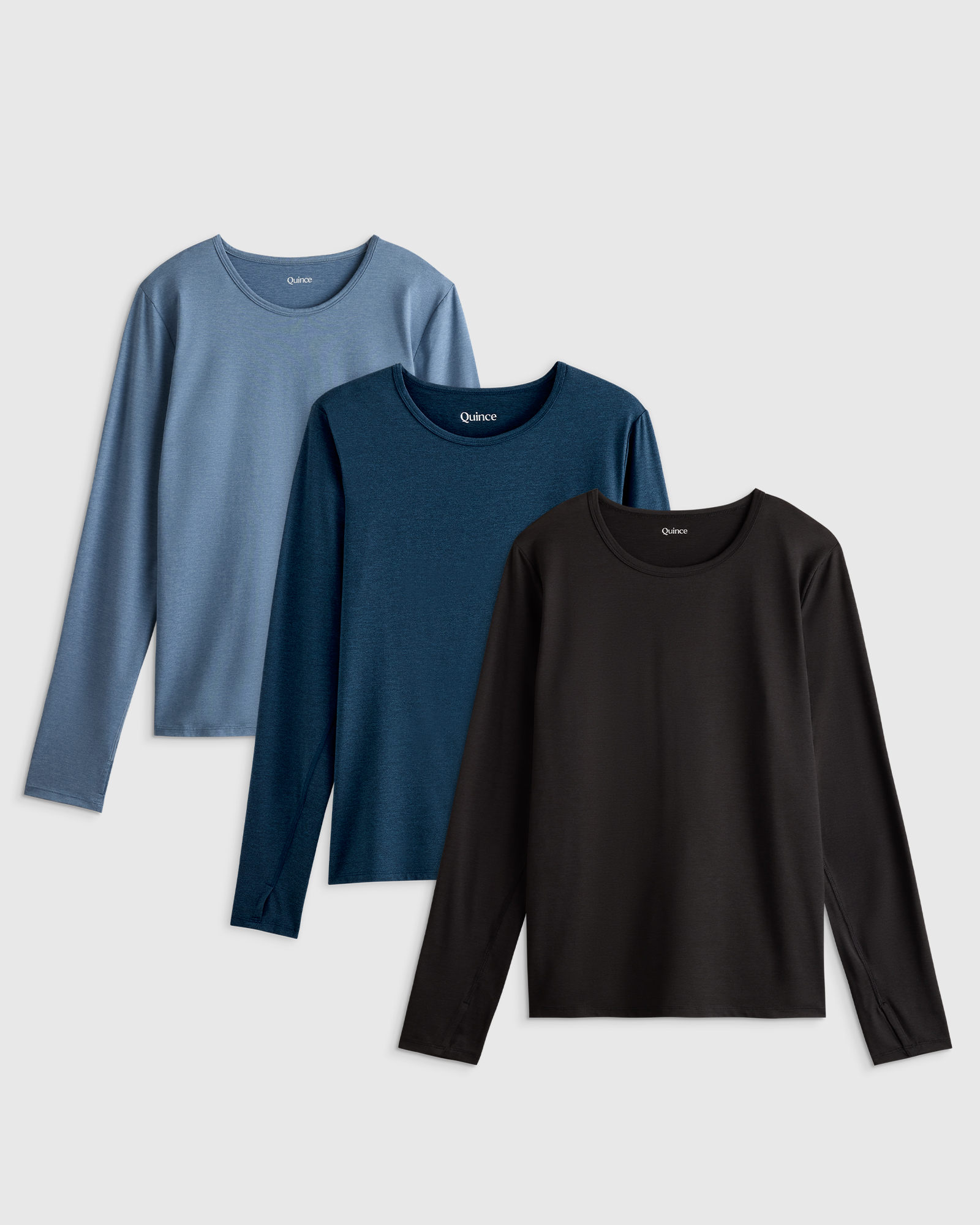 Heather Dewstone Blue Flowknit Breeze Long Sleeve Top 3 Pack Bundle