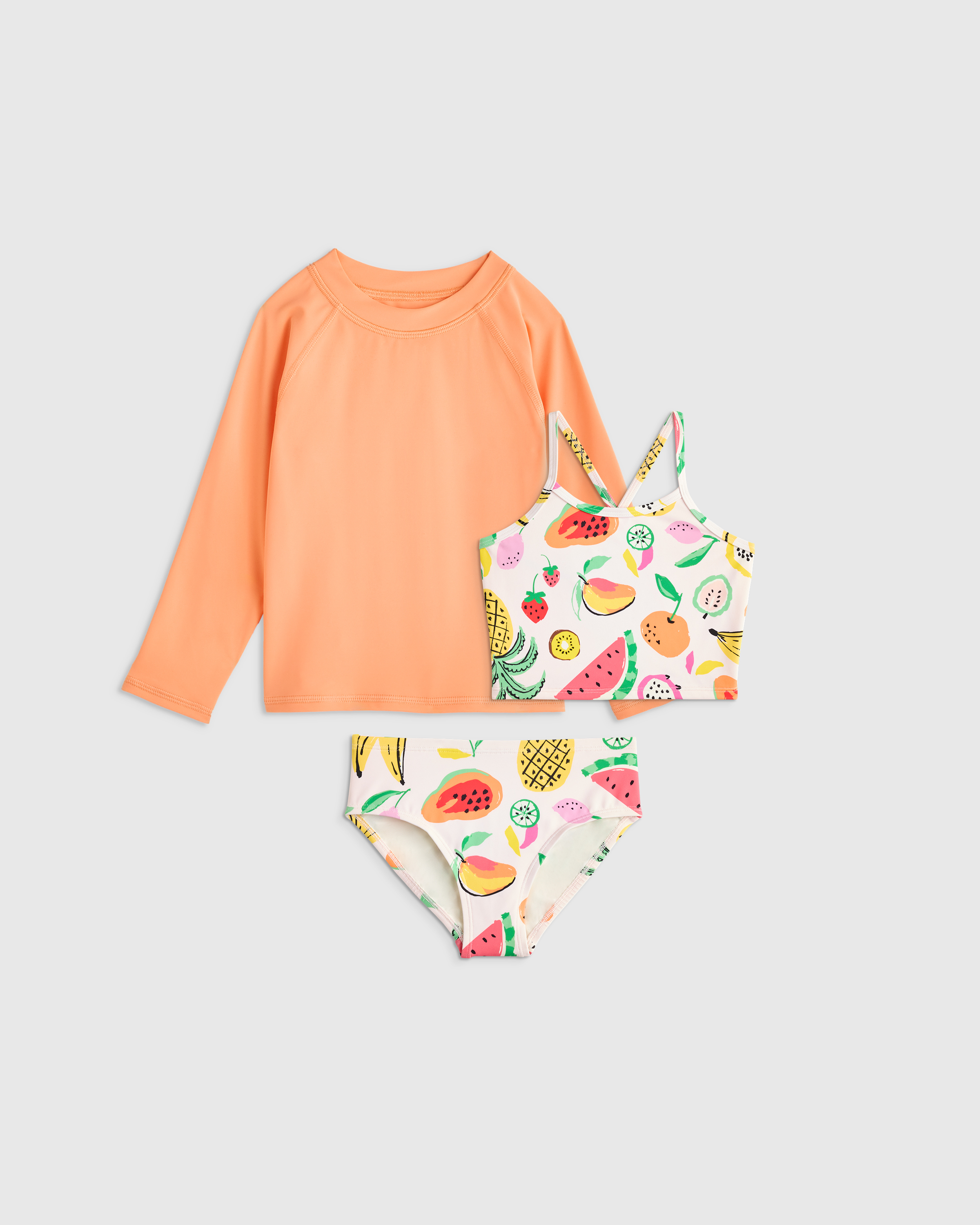 Fruit Punch Tankini and Long Sleeve Raglan Rash Guard Set