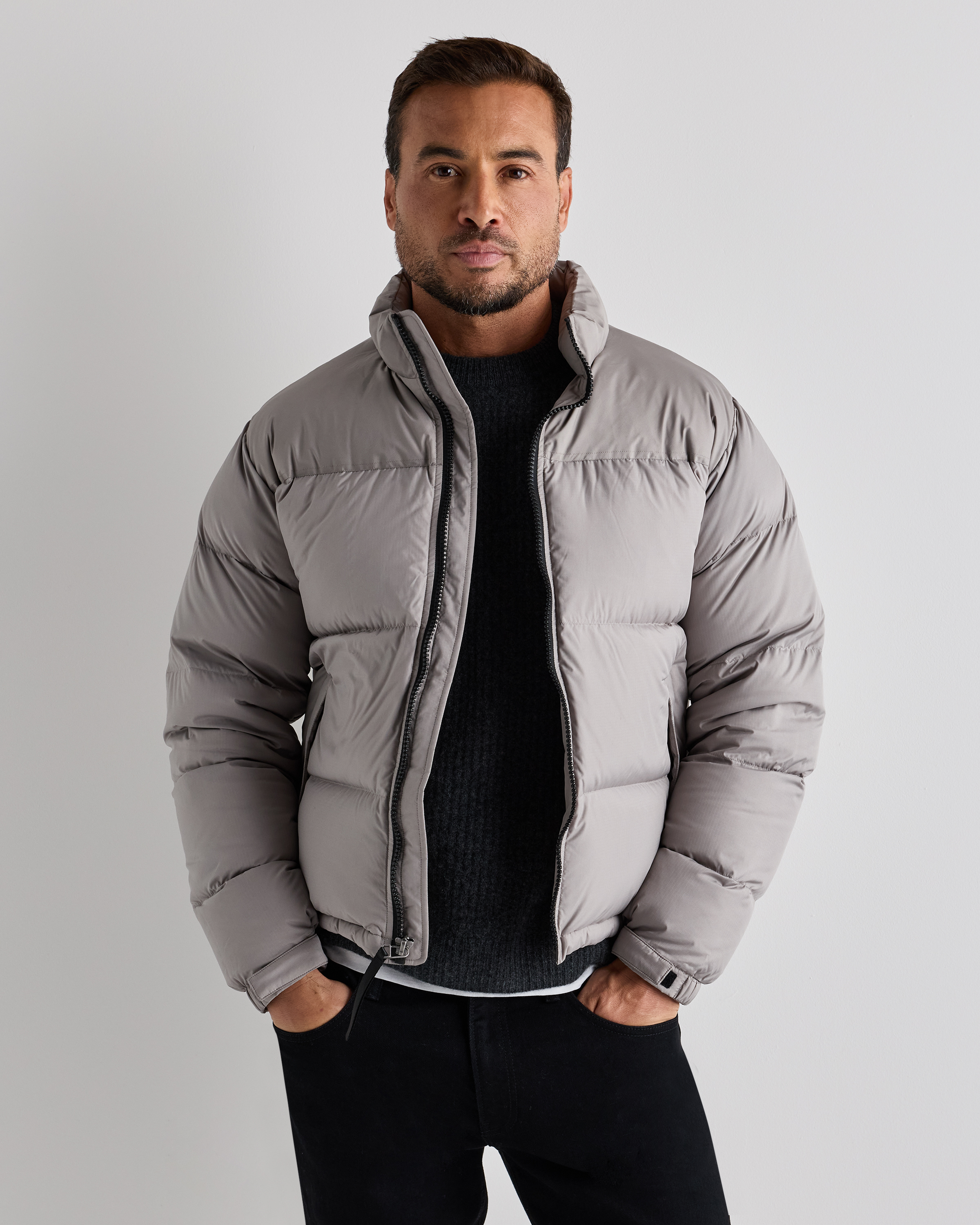 Morel Grey Blouson matelassé en duvet responsable 